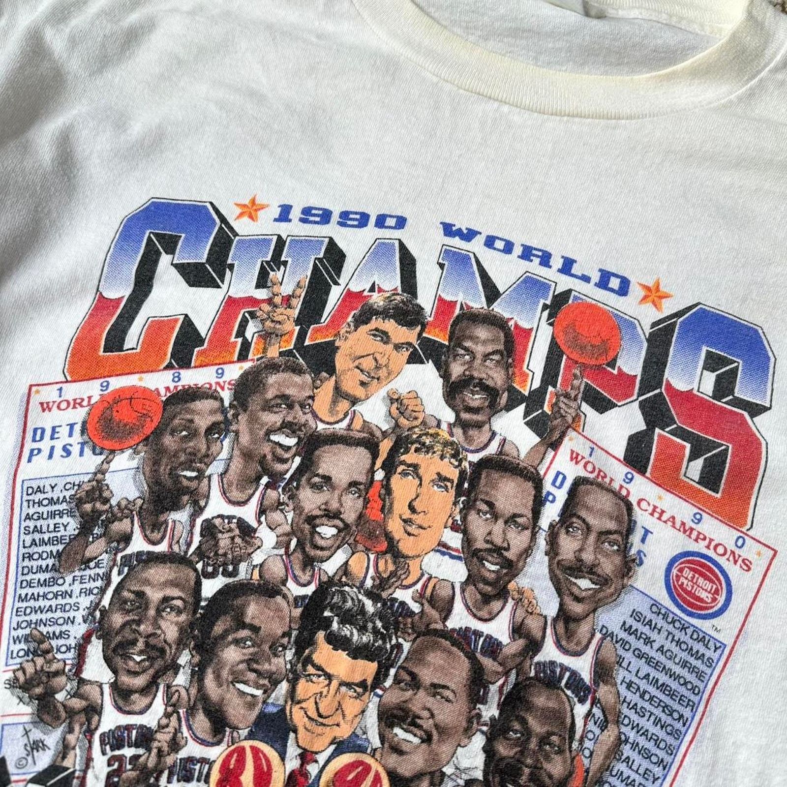 NBA × Salem Sportswear × Vintage Vintage 80s Detroit Pistons World Champs Salem Sports Shirt Size US M / EU 48-50 / 2 - 3 Thumbnail