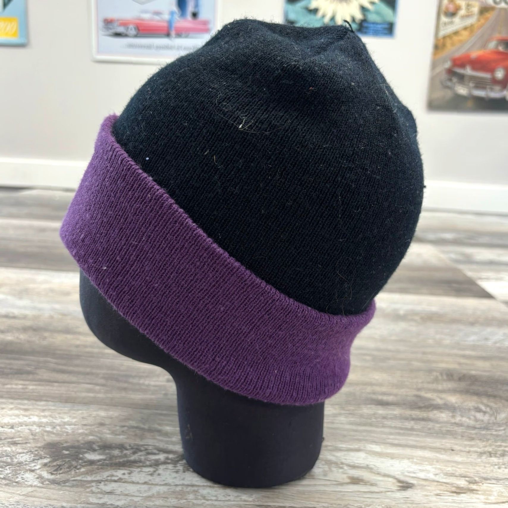 NBA VINTAGE NBA Phoenix Suns Beanie Hat OS Acrylic Knit Basketball One Size Men Black Purple Basketball logo Size ONE SIZE - 2 Thumbnail