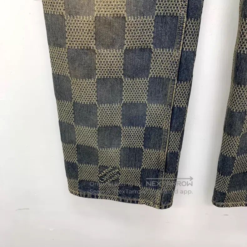 Louis Vuitton Louis Vuitton Blue Feidun Checker Denim Pants Size US 33 - 5 Thumbnail