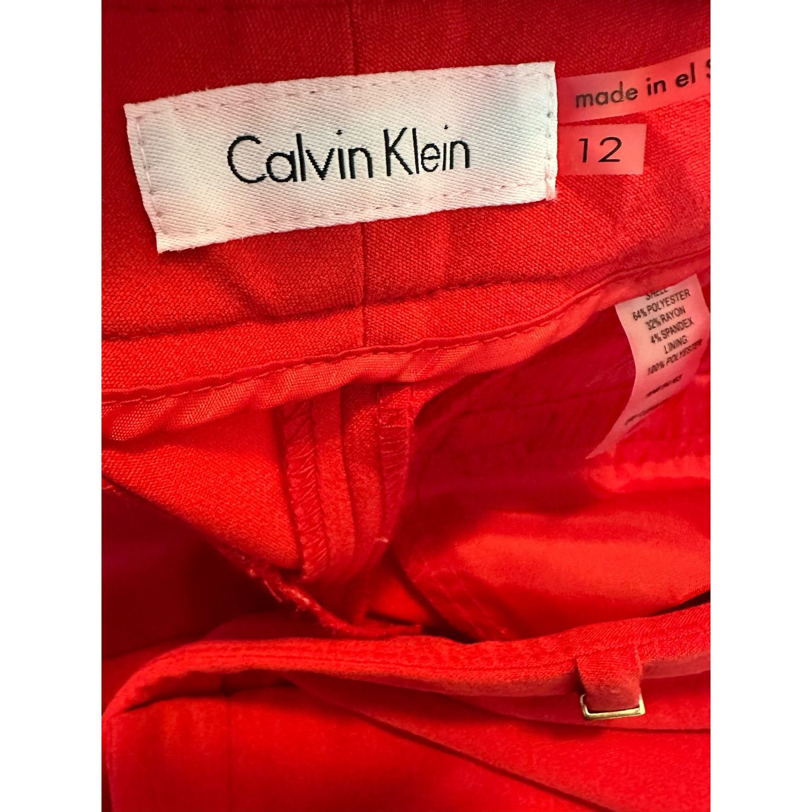Calvin Klein Calvin Klein vibrant red capri casual pants size 12 Size 34" / US 12 / IT 48 - 3 Thumbnail