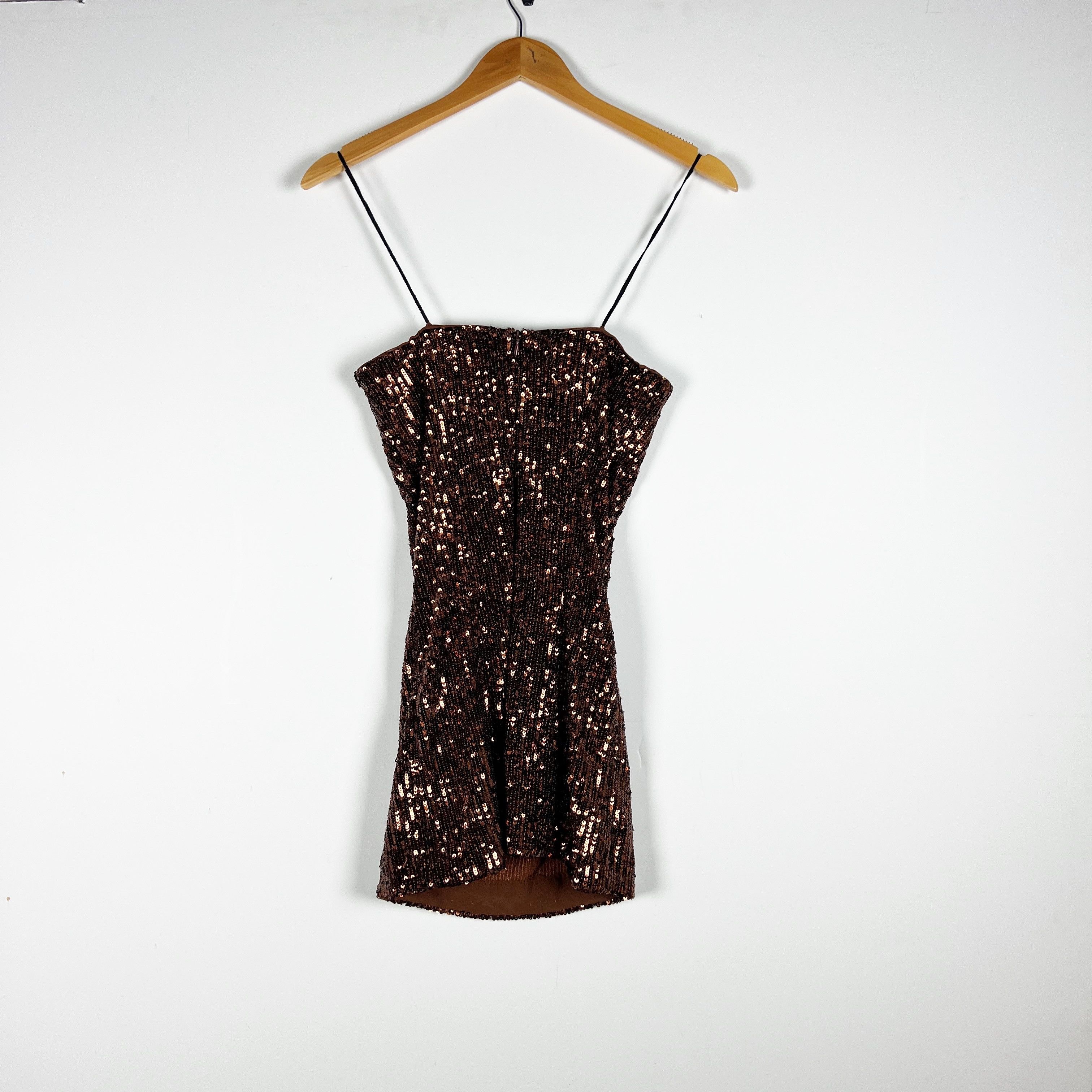 NBD NBD Janya Chocolate Brown Allover Sequin Size XS / US 0-2 / IT 36-38 - 4 Thumbnail