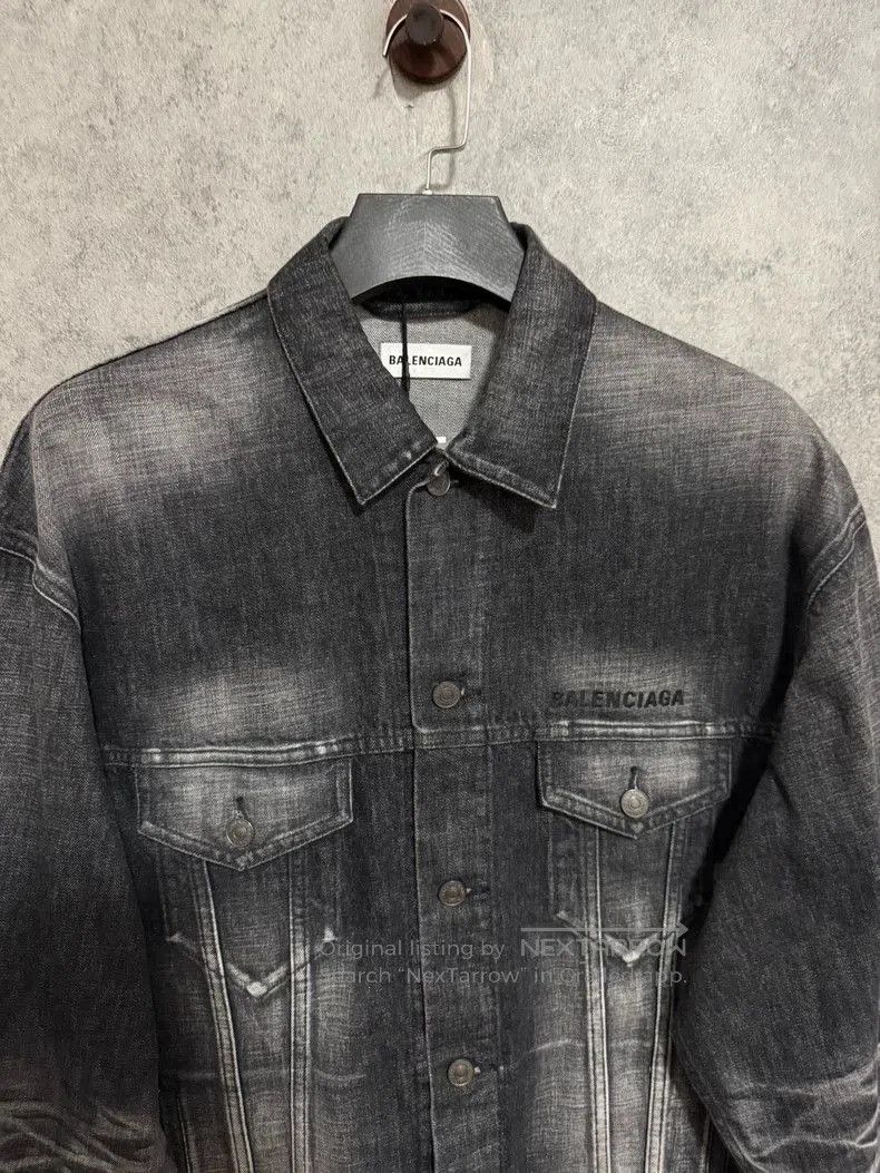 Balenciaga Balenciaga Gray Tie-Dye Denim Jacket. Size US XS / EU 42 / 0 - 2 Thumbnail