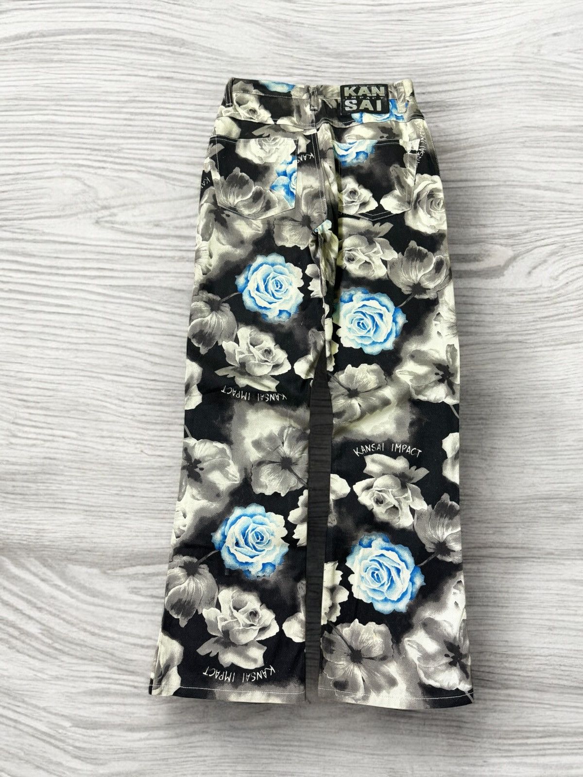 Japanese Brand FLARED KANSAI IMPACT FLOWER FULL PRINTED BOOT CUT PANT Size 24" / US 00 / IT 34 - 2 Thumbnail