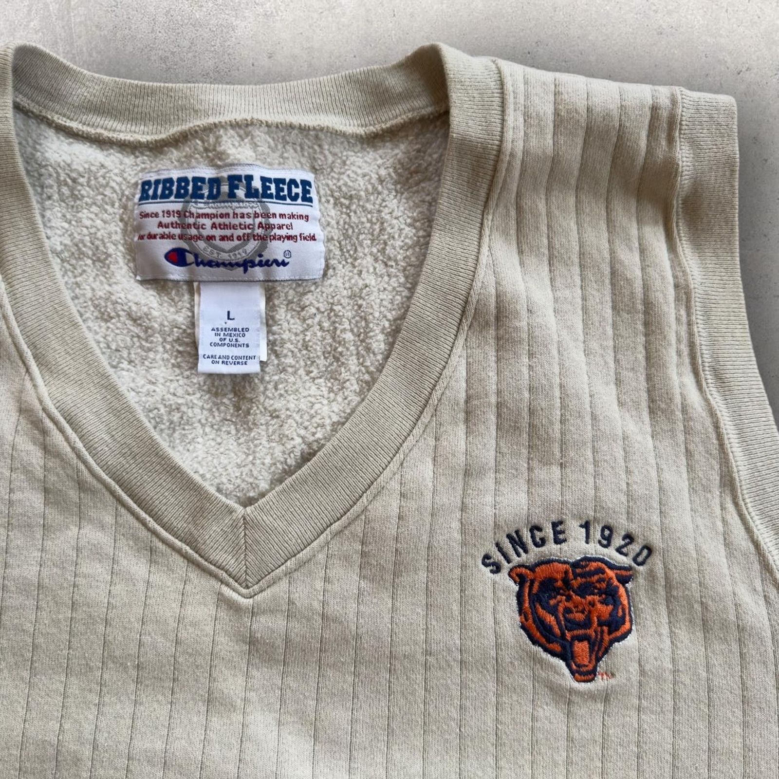 Champion × NFL × Vintage Vintage 90’s Chicago Bears Men’s Ribbed Fleece Vest Size US L / EU 52-54 / 3 - 2 Thumbnail
