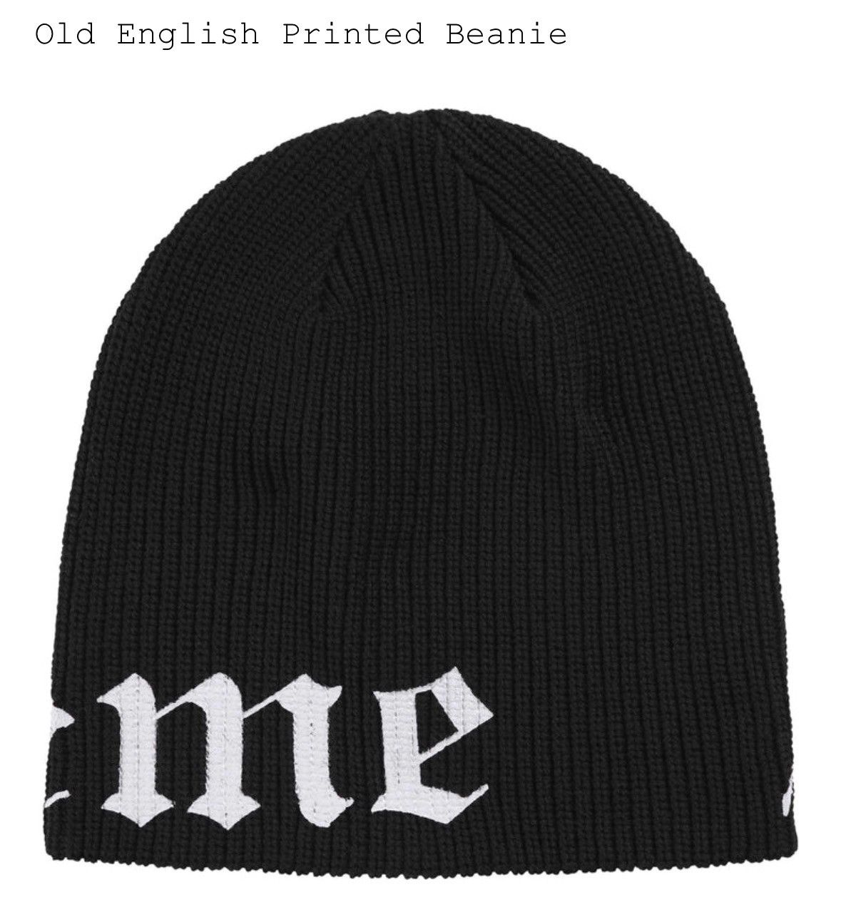 Supreme Supreme SS26 Old English Printed Logo Beanie Black CONFIRMED Size ONE SIZE - 2 Thumbnail