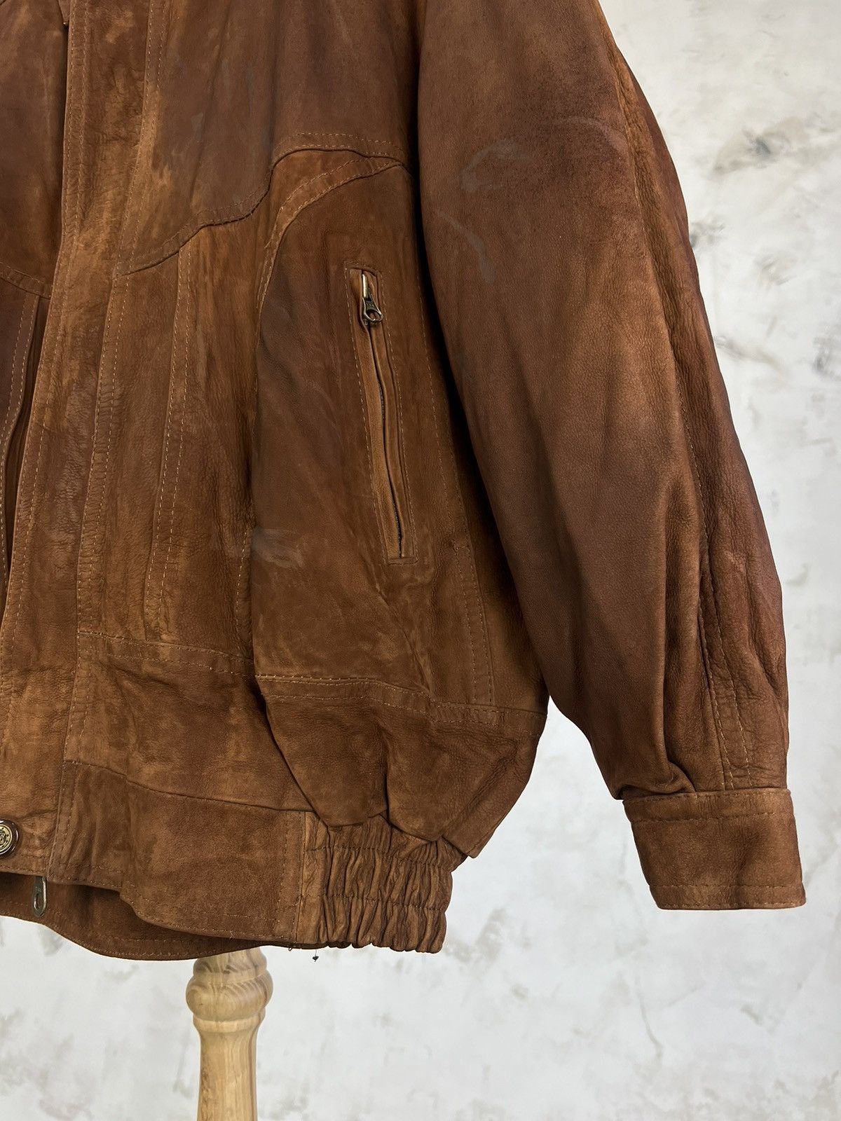 Leather Vintage Leather Bomber Jacket Size S - M Size US S / EU 44-46 / 1 - 7 Thumbnail