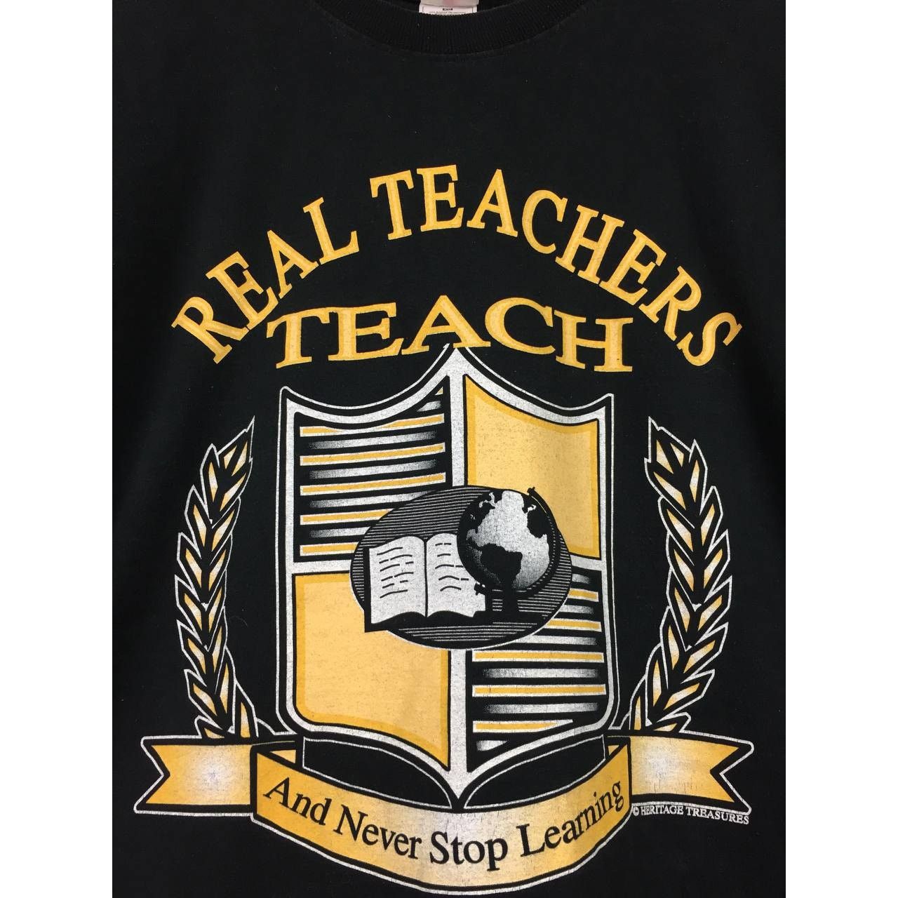 Fruit Of The Loom × Vintage Vtg 00s Real Teachers Teach And Never Stop Learning Tee Size US XL / EU 56 / 4 - 4 Thumbnail