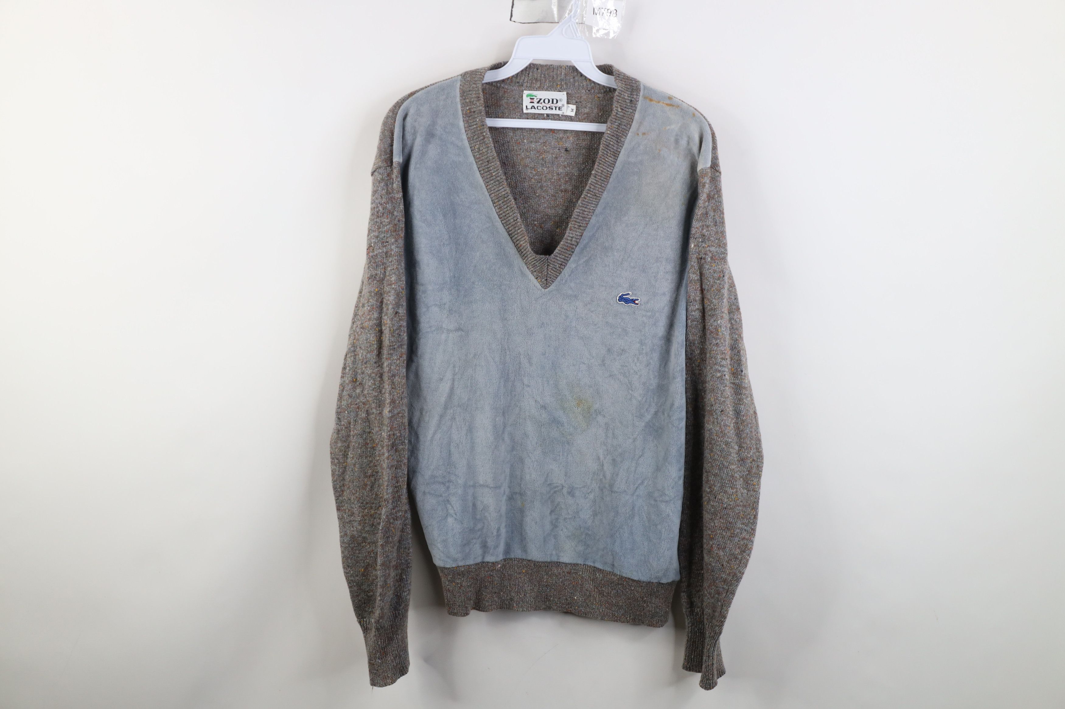 Lacoste Vintage 80s Izod Lacoste Velour Rainbow Fleck Knit Sweater Size US M / EU 48-50 / 2 - 1 Thumbnail
