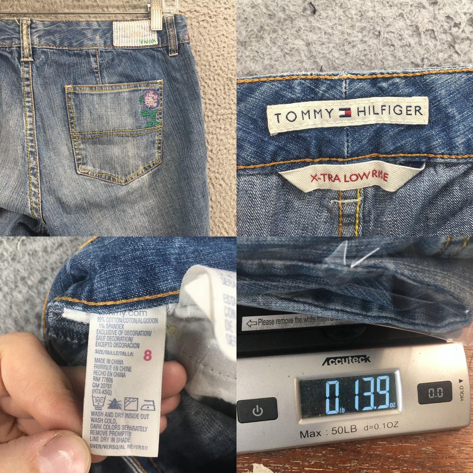 Tommy Hilfiger Tommy Hilfiger Skimmer Shorts Womens 8 Blue Denim Embroidered Zip Casual Slim Fit Shorts Womens Size 30" / US 8 / IT 44 - 9 Thumbnail