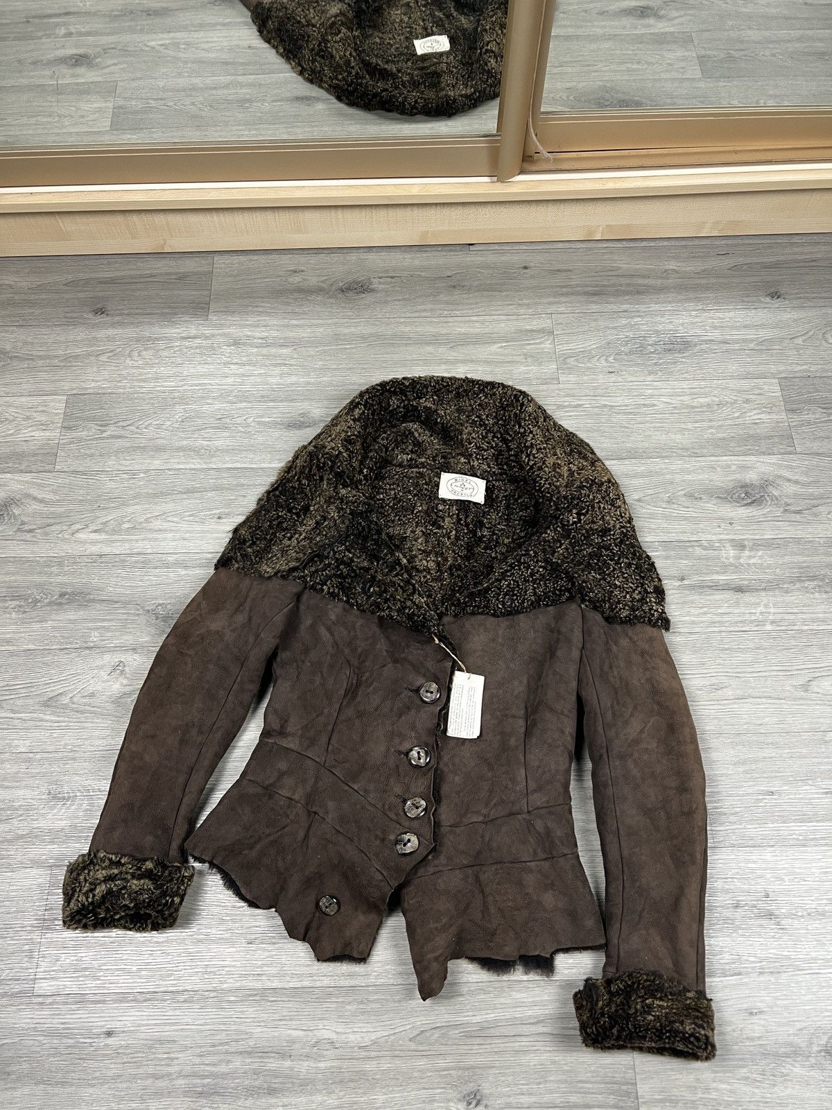 Other Rare Nigel Preston Lambskin Leather Shearling Hooded Jacket Size S / US 4 / IT 40 - 1 Thumbnail