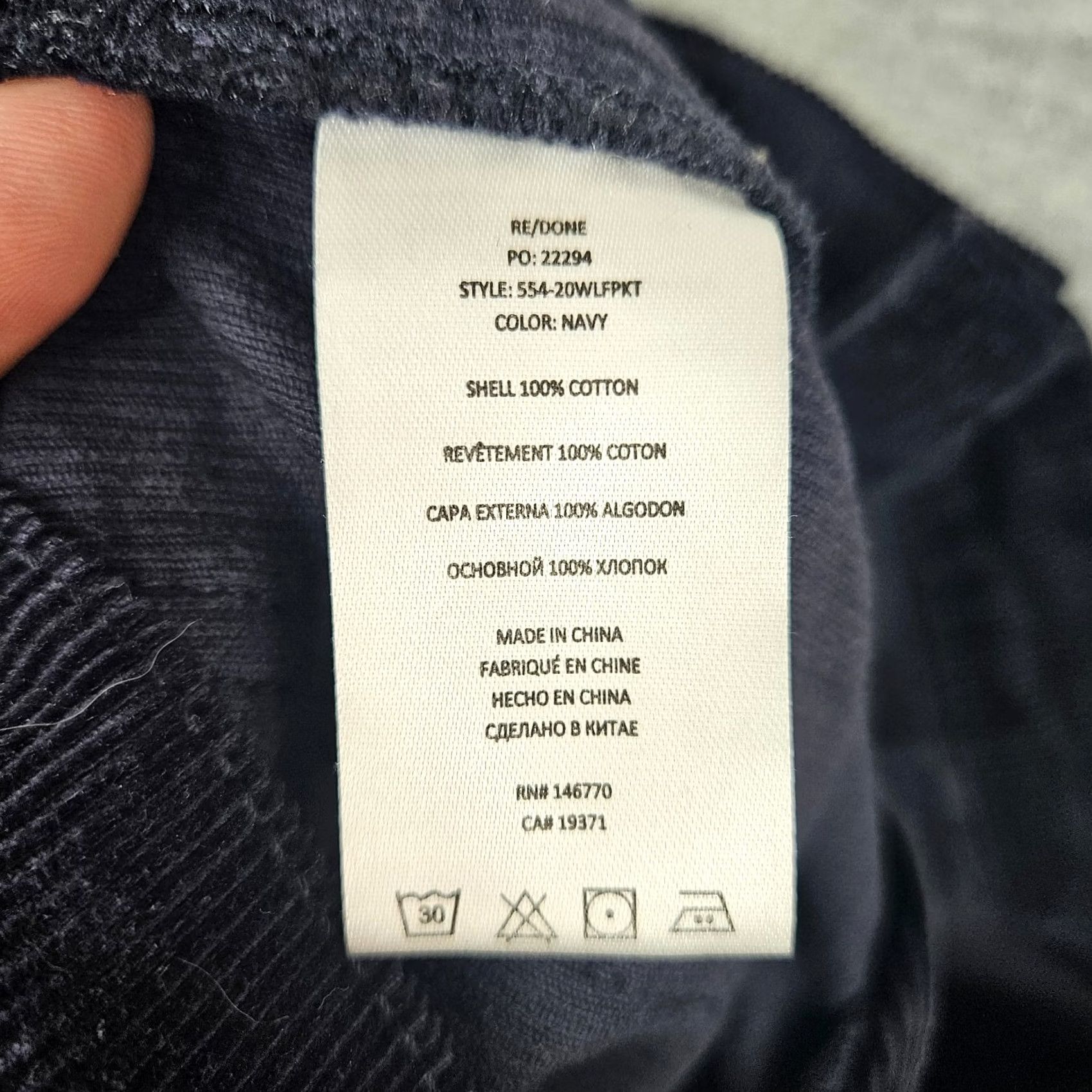 RE/DONE Re/Done Women's Corduroy Straight Leg Casual Pant Size 31 Blue Deep Navy Corduroy Jeans Pant Regular Rise Men/Women None Size 24" / US 00 / IT 34 - 6 Thumbnail