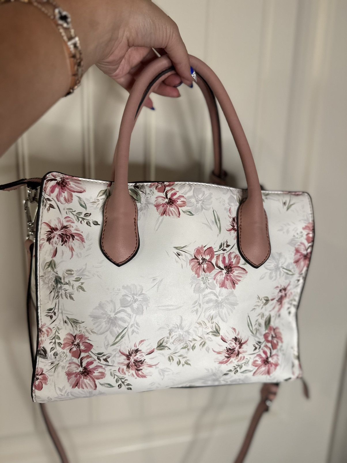 Nine West NINE WEST🌸 Pink & White Floral Crossbody and Handle Bag Size ONE SIZE - 7 Thumbnail