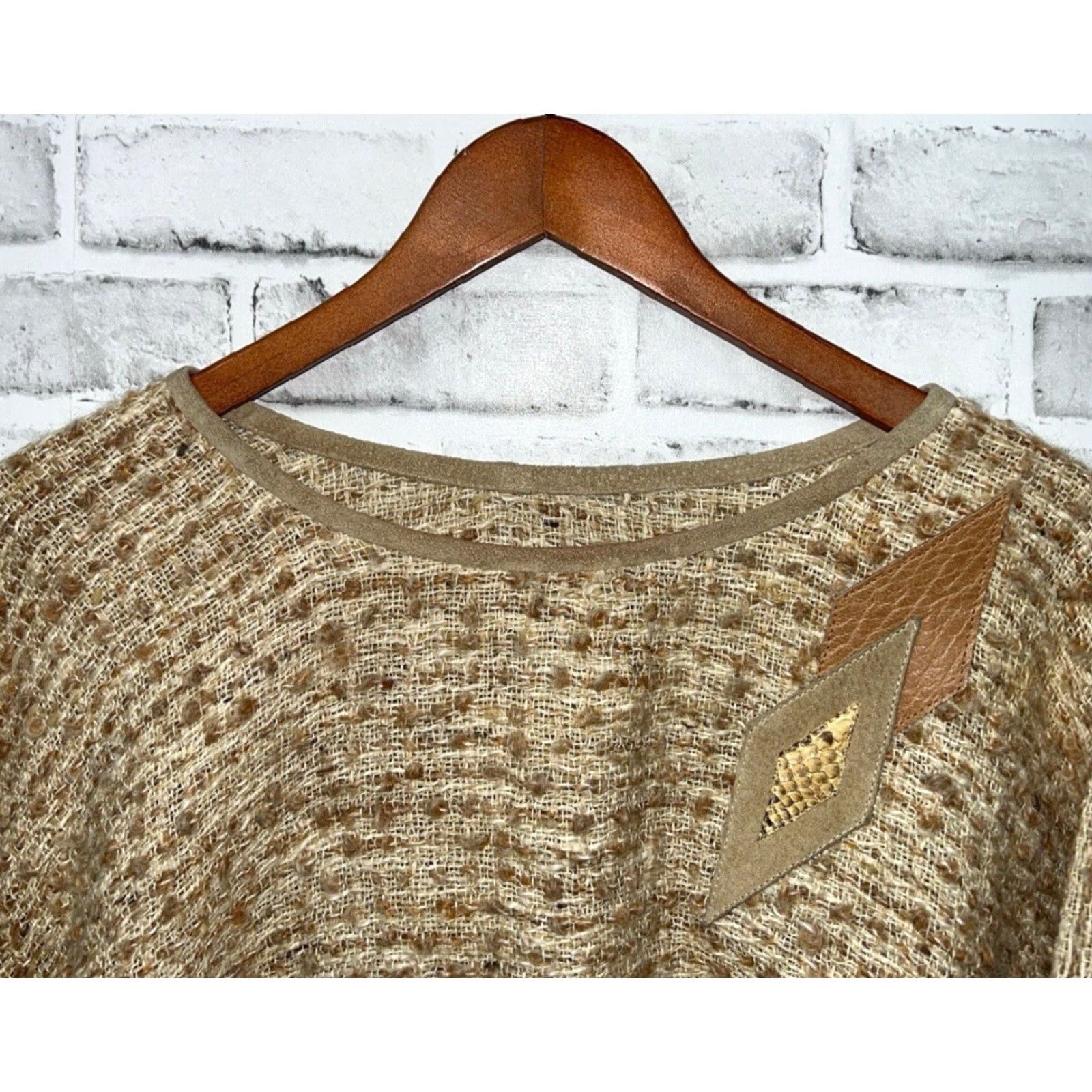 Vintage VINTAGE Hector Jamarra Cape Sweater Women's One Size Beige Cotton Mohair OSFA Sweater Women Size ONE SIZE - 2 Thumbnail