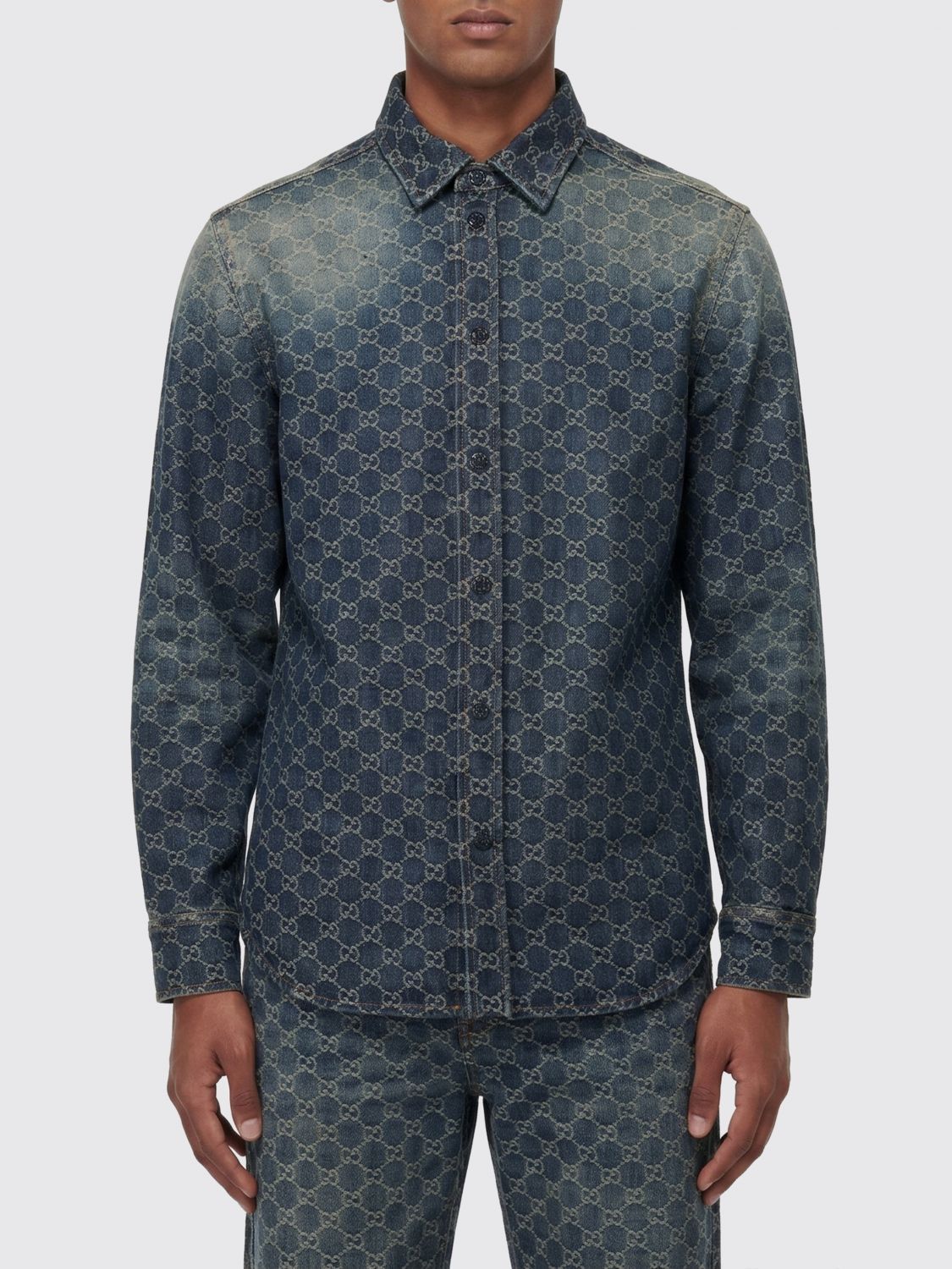 Gucci Gucci Shirt Men Blue Size US XL / EU 56 / 4 - 1 Thumbnail