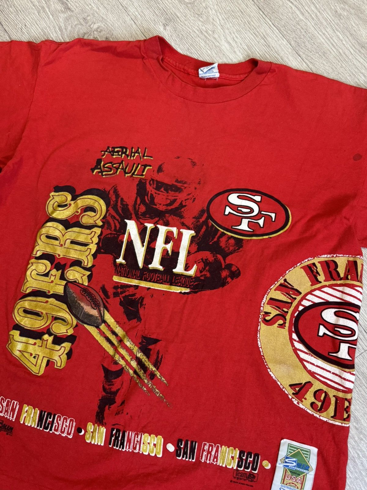 NFL 🔷Vintage NFL (Salem) San Francisco 49ers T-shirt 1991🔷 Size US L / EU 52-54 / 3 - 4 Thumbnail