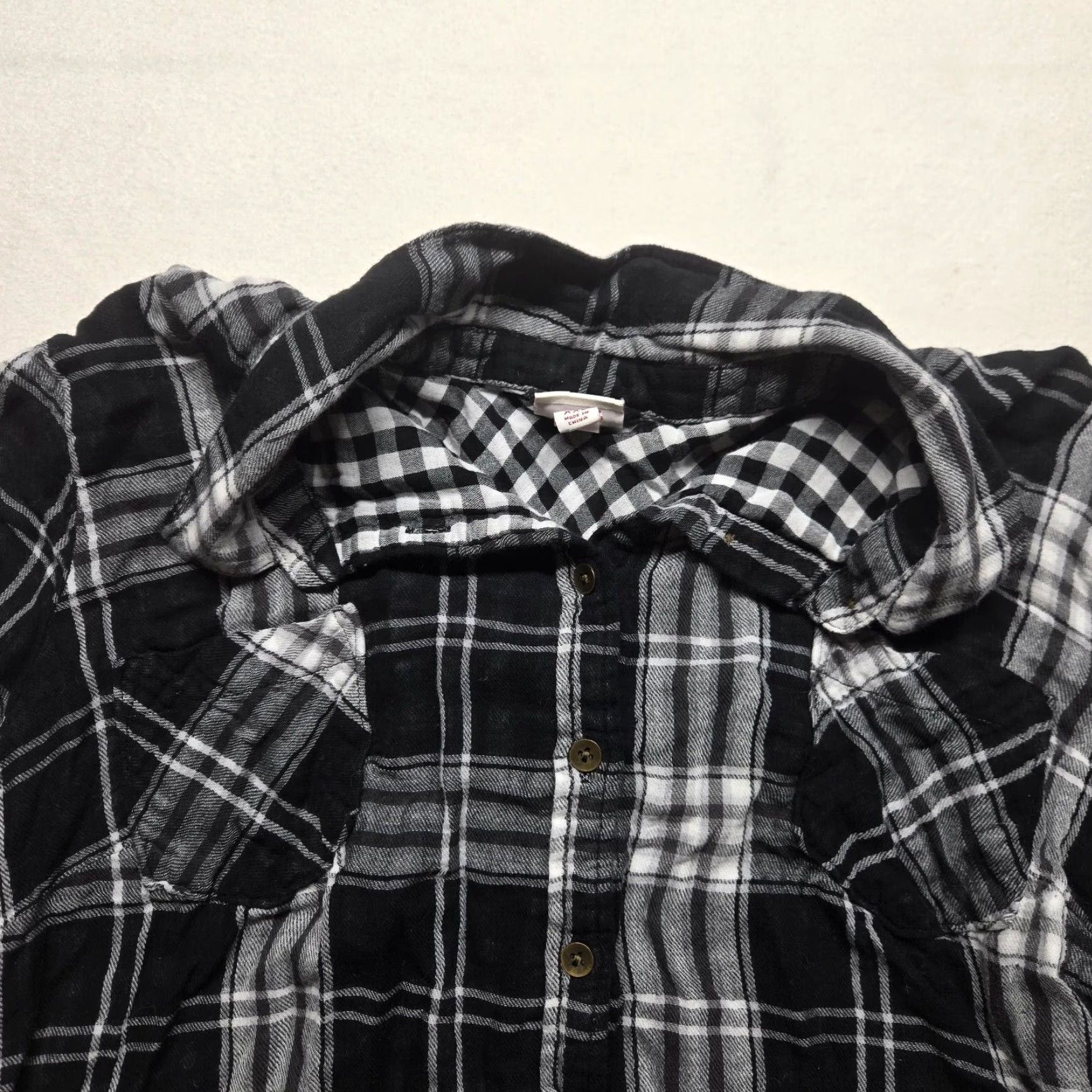 Merona Merona Black White Checkered Button Up Extra Long Adult Women's Size 2XL XXL Shirt Size XXL / US 16-18 / IT 52-54 - 2 Thumbnail