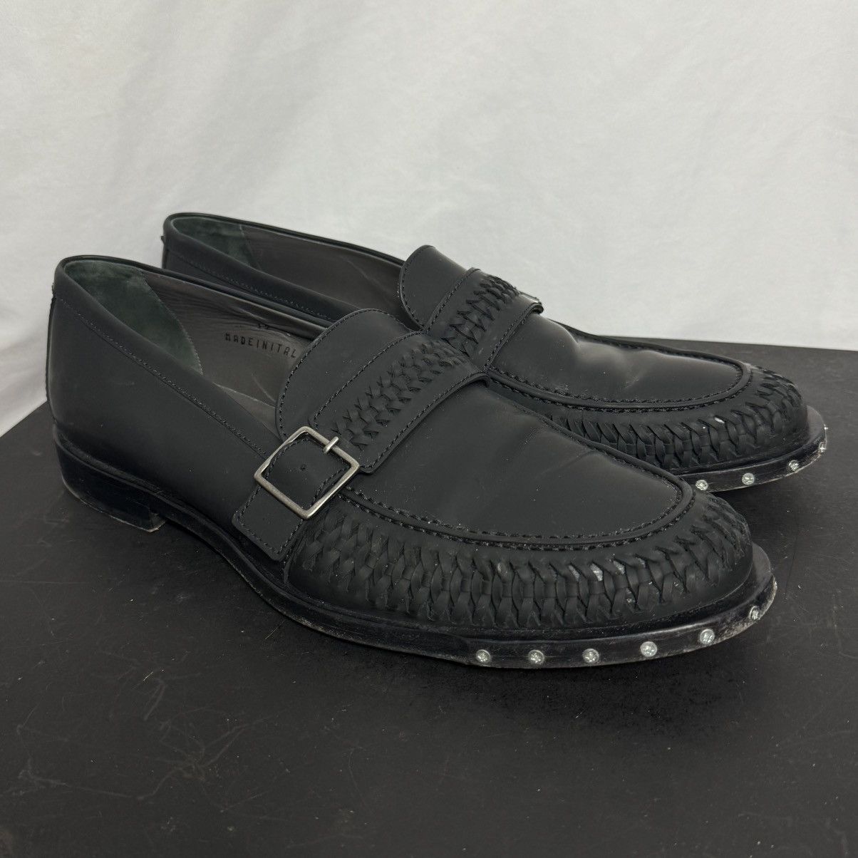 Lanvin Lanvin Studded Screws & Buckle Loafers Black Leather Size 12 Size US 12 / EU 45 - 3 Thumbnail