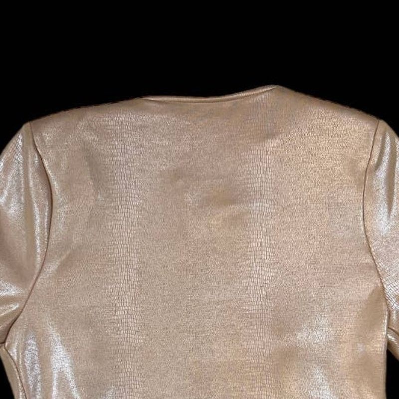 NBDN Nobrandedon Michel Zip-up Cream Gold Jacket Blazer | Size S Size S / US 4 / IT 40 - 4 Thumbnail