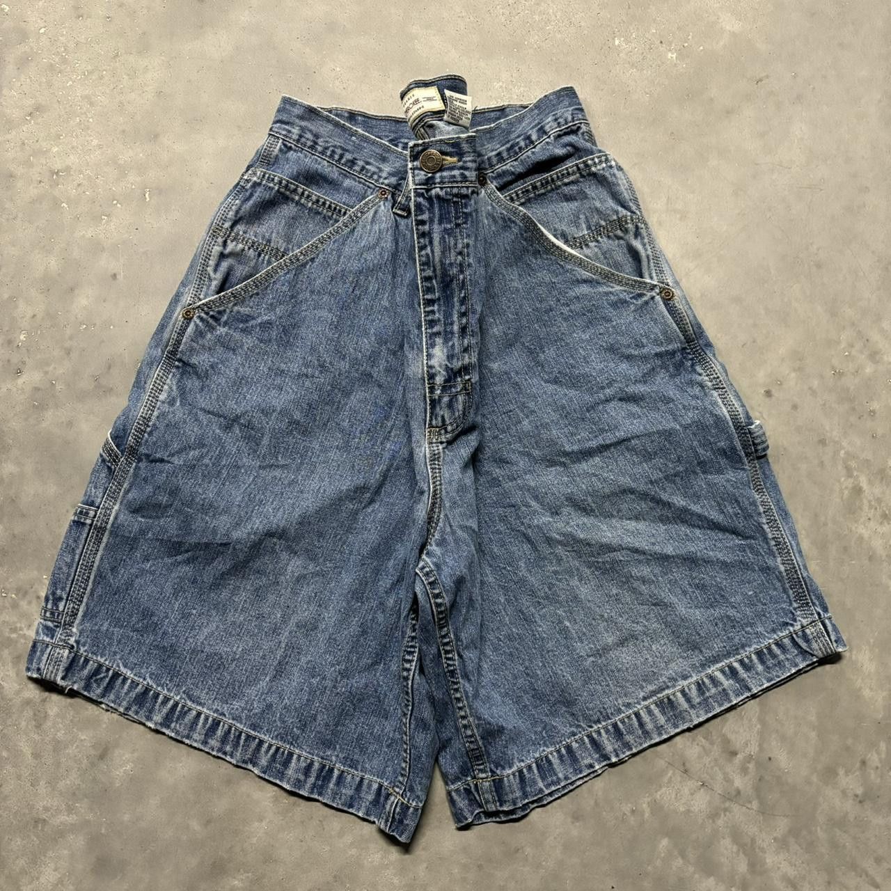 Japanese Brand × Vintage Crazy Vintage Y2K/2000s Grunge Skater Carpenter Jean Shorts Jorts! Size US 38 / EU 54 - 2 Thumbnail