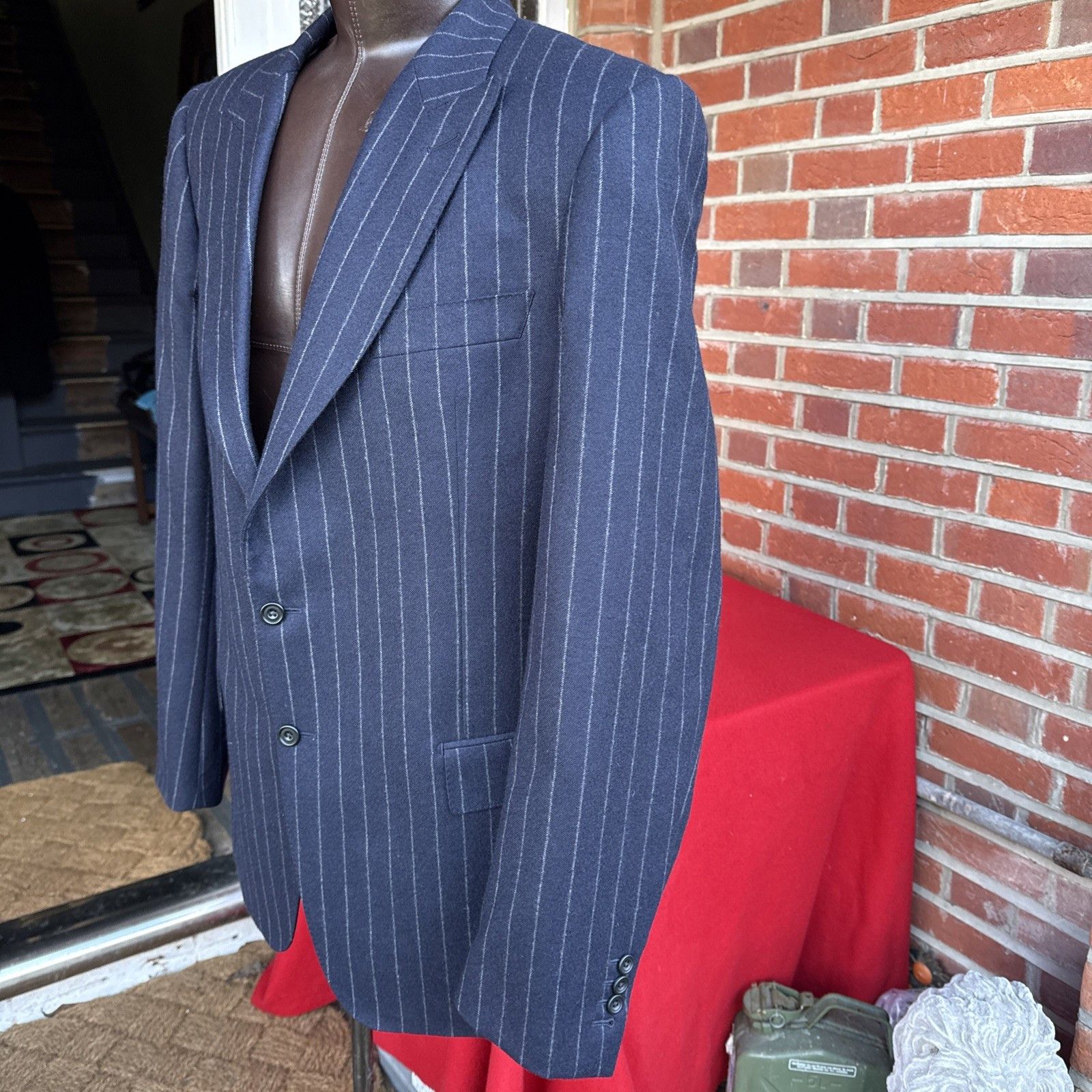 Gieves & Hawkes Bespoke Gieves & Hawkes Private Chalk Stripe Jacket Size 42L - 2 Thumbnail
