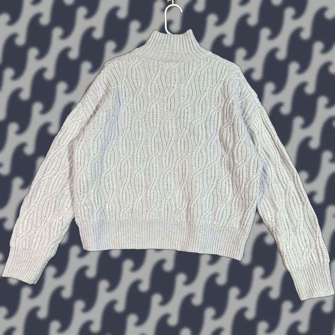 Vineyard Vines Vineyard Vines Gray Cable Knit Turtleneck Pullover Sweater Women's Size Medium Size M / US 6-8 / IT 42-44 - 1 Thumbnail
