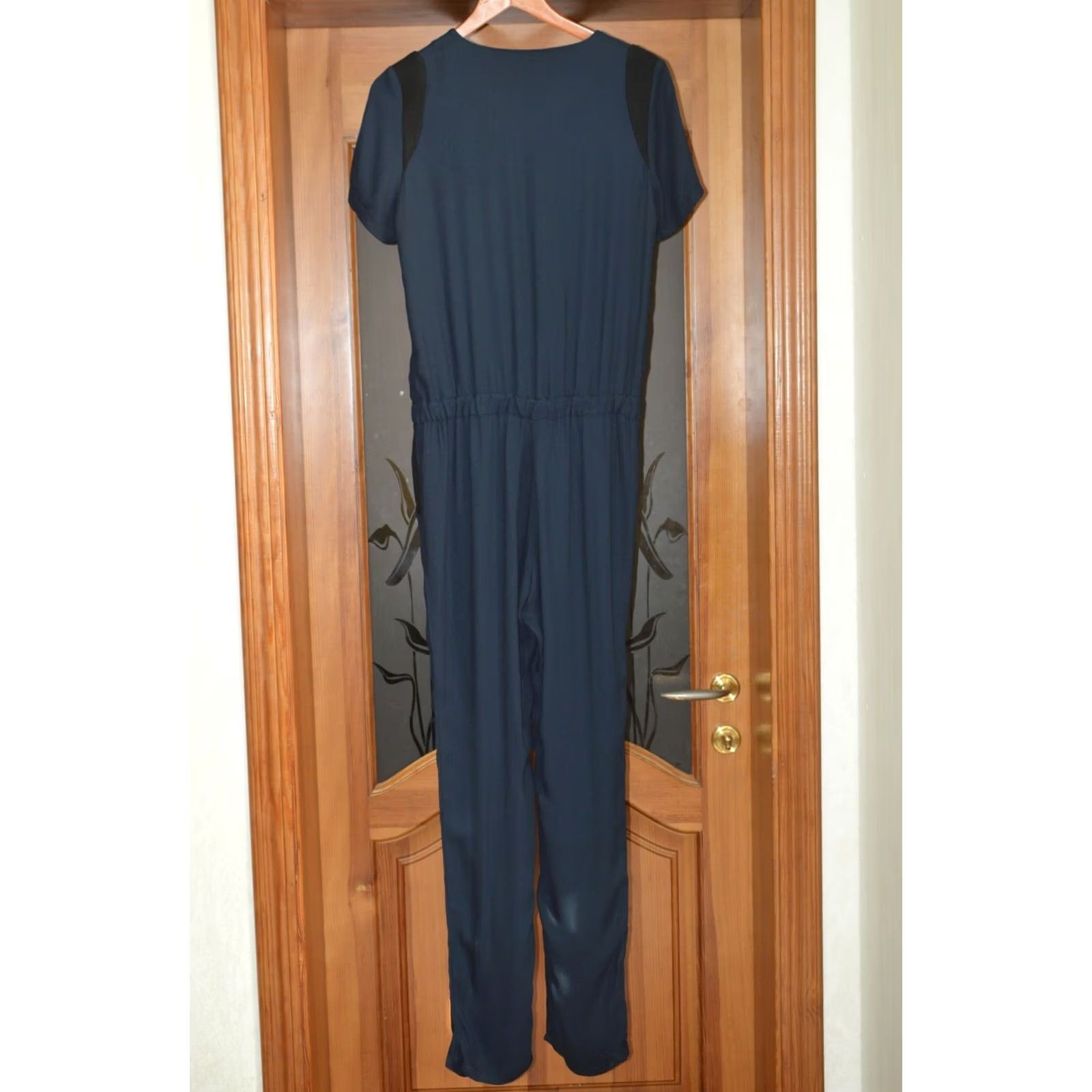 Vintage Wmns Sezane x La Redoute Viscose Jumpsuit Made in Romania Size 40 Blue Size 27" / US 4 / IT 40 - 5 Thumbnail