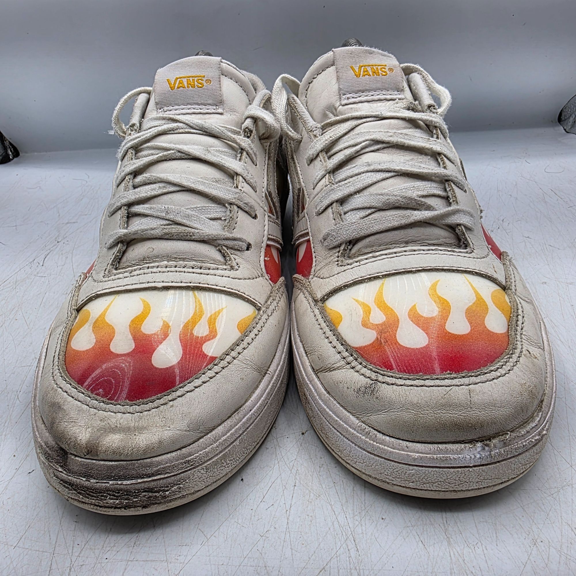 Vans vans lowland cc true white flames mens 9.5 White Red Sneaker Size US 9.5 / EU 42-43 - 2 Thumbnail