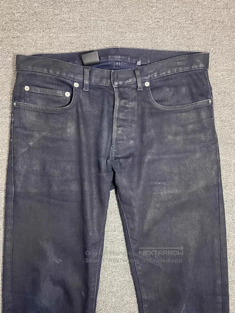 Dior Dior Paint Brushed Gold Dust Deep Blue Stretch Jeans Size US 29 - 2 Thumbnail