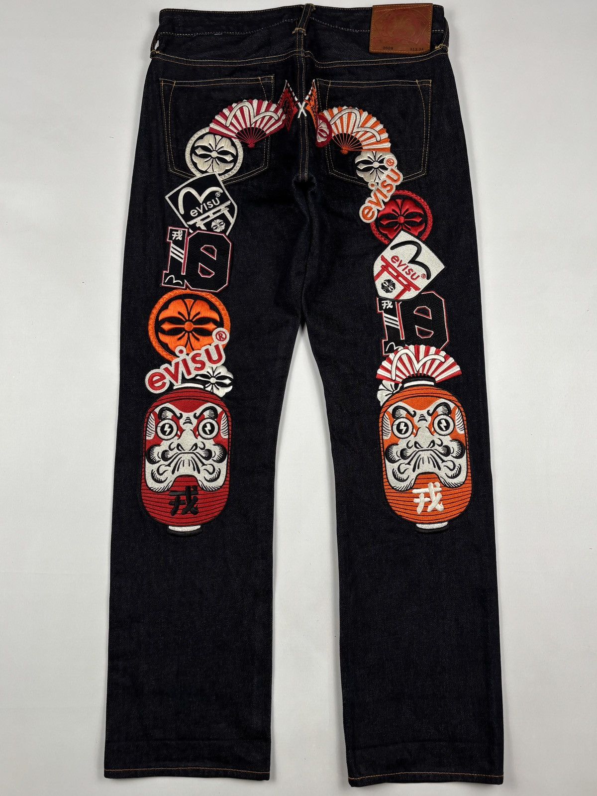 Evisu Embroidered Daruma Logo Daicock Selvedged Jeans Size US 31 - 1 Thumbnail