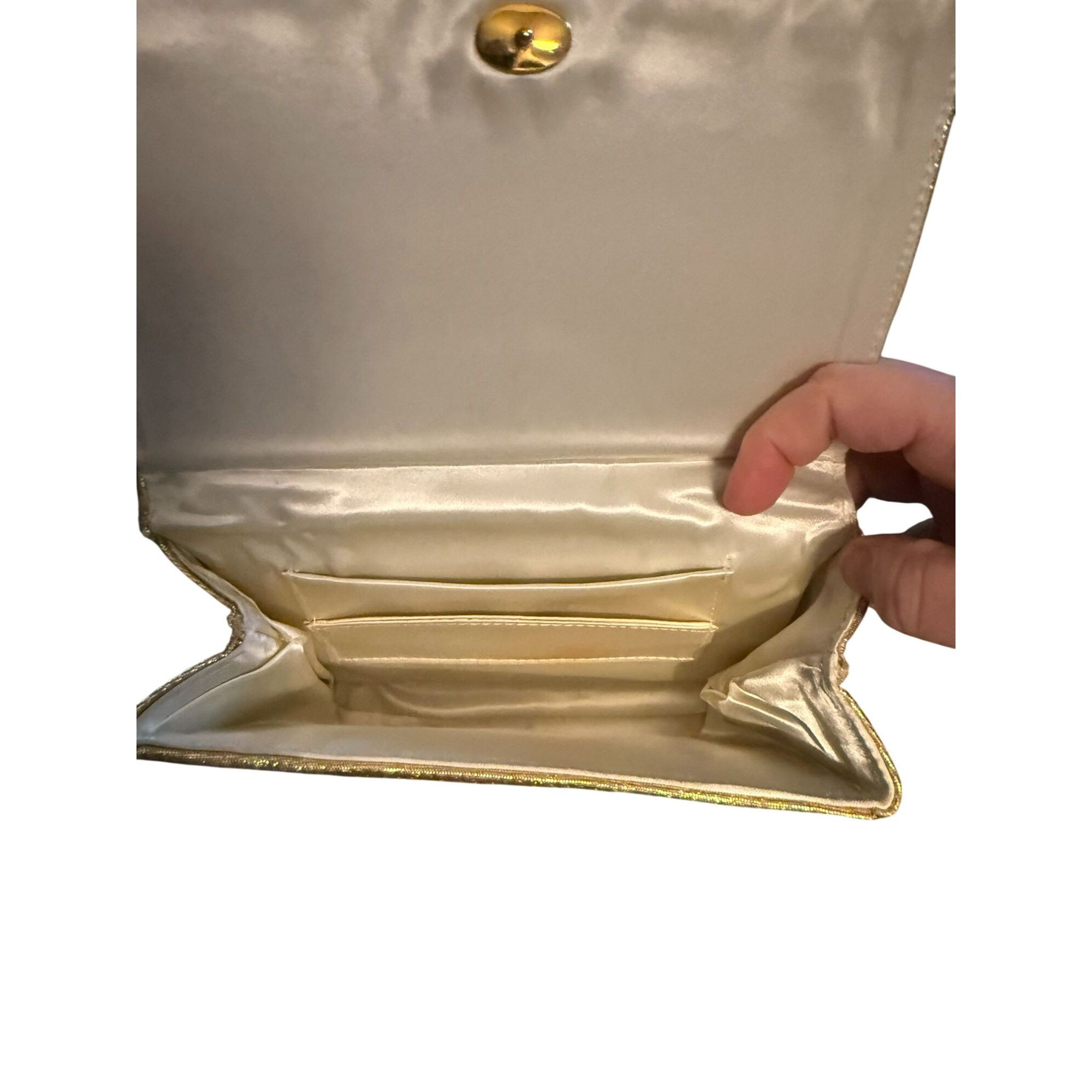Other Vintage Gold Evening Clutch Purse With Rhinestone Accent For Size ONE SIZE - 4 Thumbnail