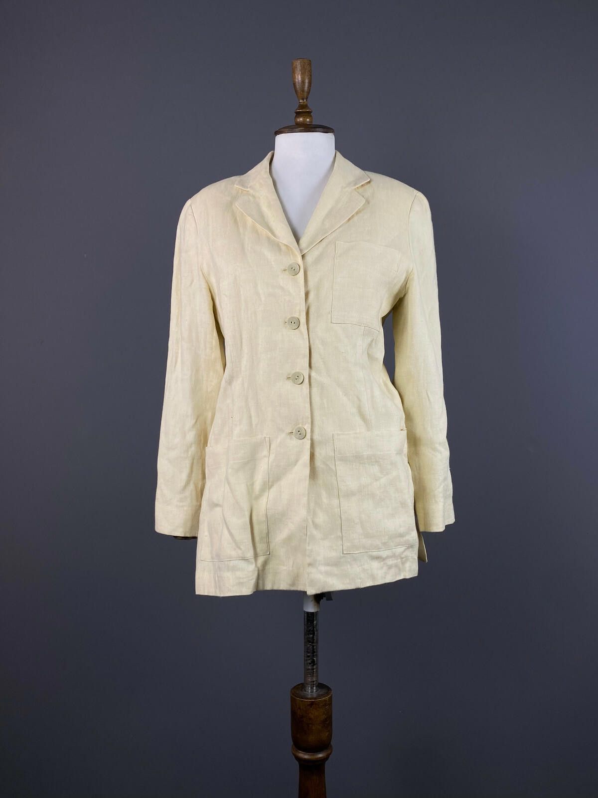 Ladies Kenzo Jungle Beige Button Down Blazer Jacket Size 38