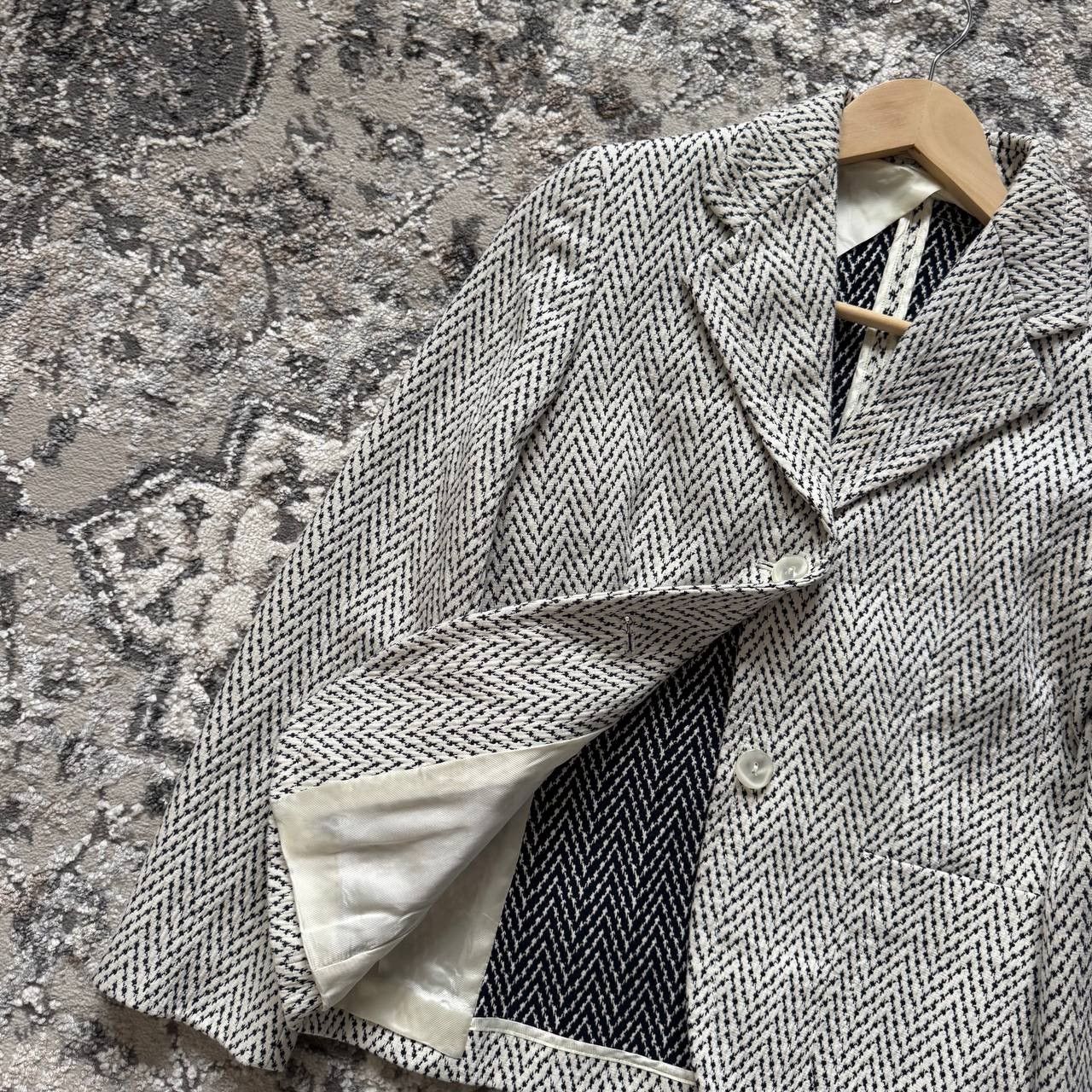 Max Mara Max Mara White & Black Cotton Blazer Size M / US 6-8 / IT 42-44 - 5 Thumbnail