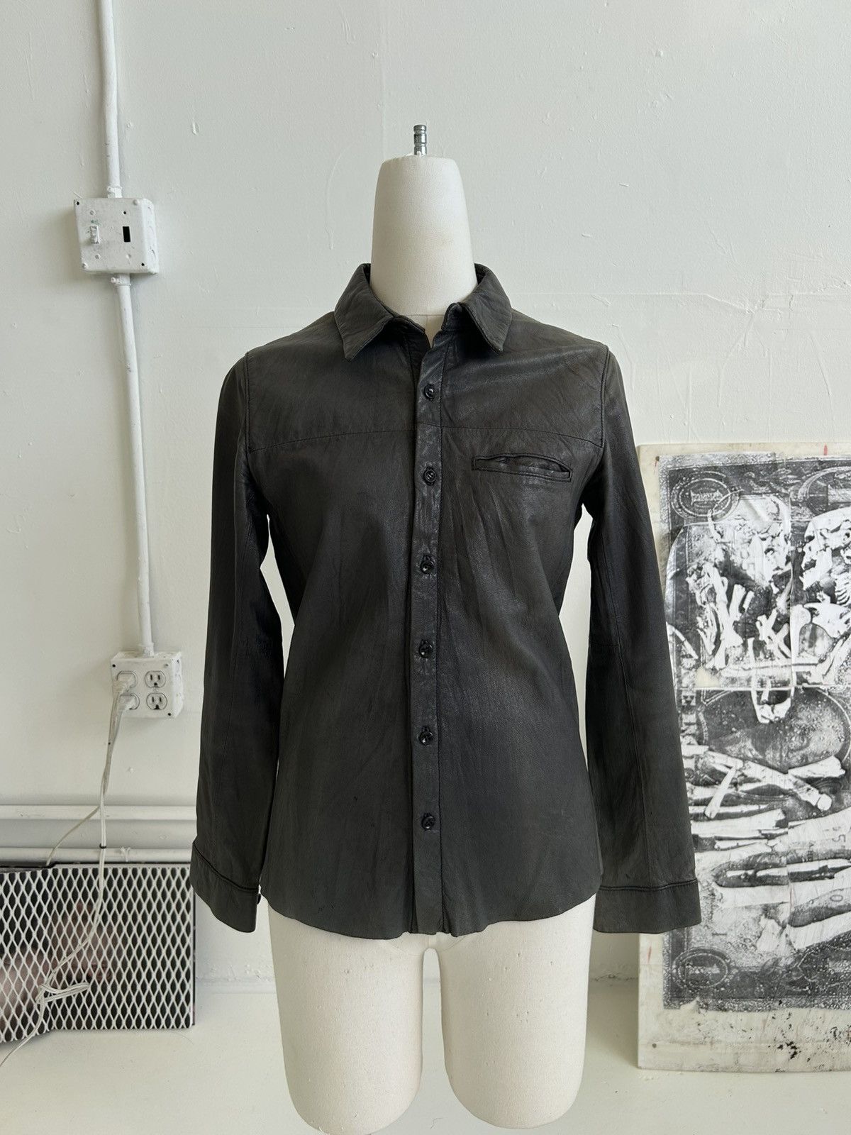 Isamu Katayama Backlash Vintage Leather shirt Size US S / EU 44-46 / 1 - 1 Thumbnail