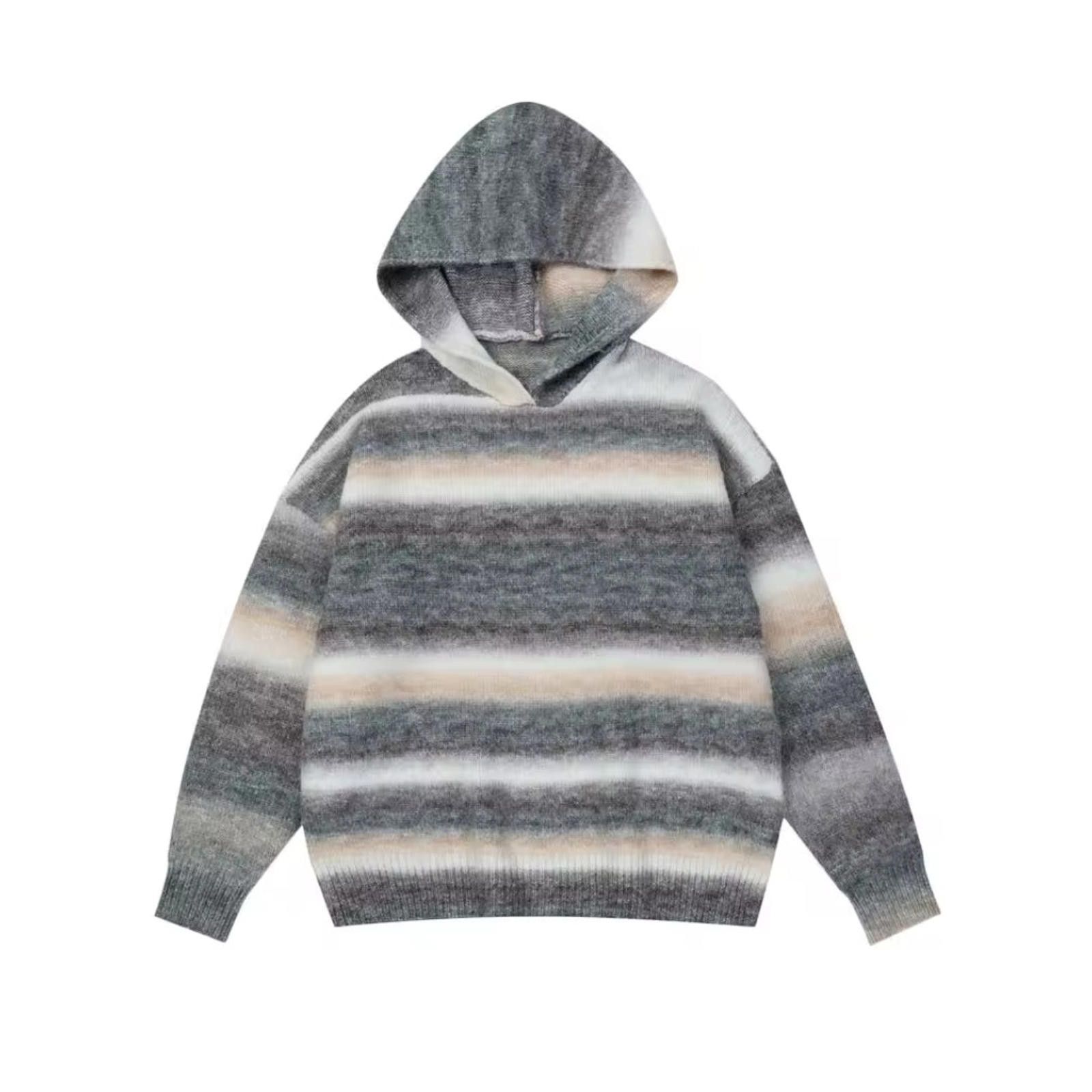 Other Spectrum Gradient-Stripe Knitted Hoodie - Wool Blend Size US M / EU 48-50 / 2 - 1 Thumbnail