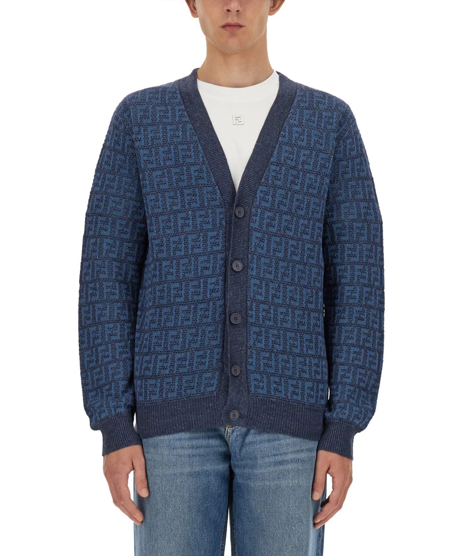 Fendi o1s1wg110225 Cardigan in Blue Size US M / EU 48-50 / 2 - 1 Thumbnail