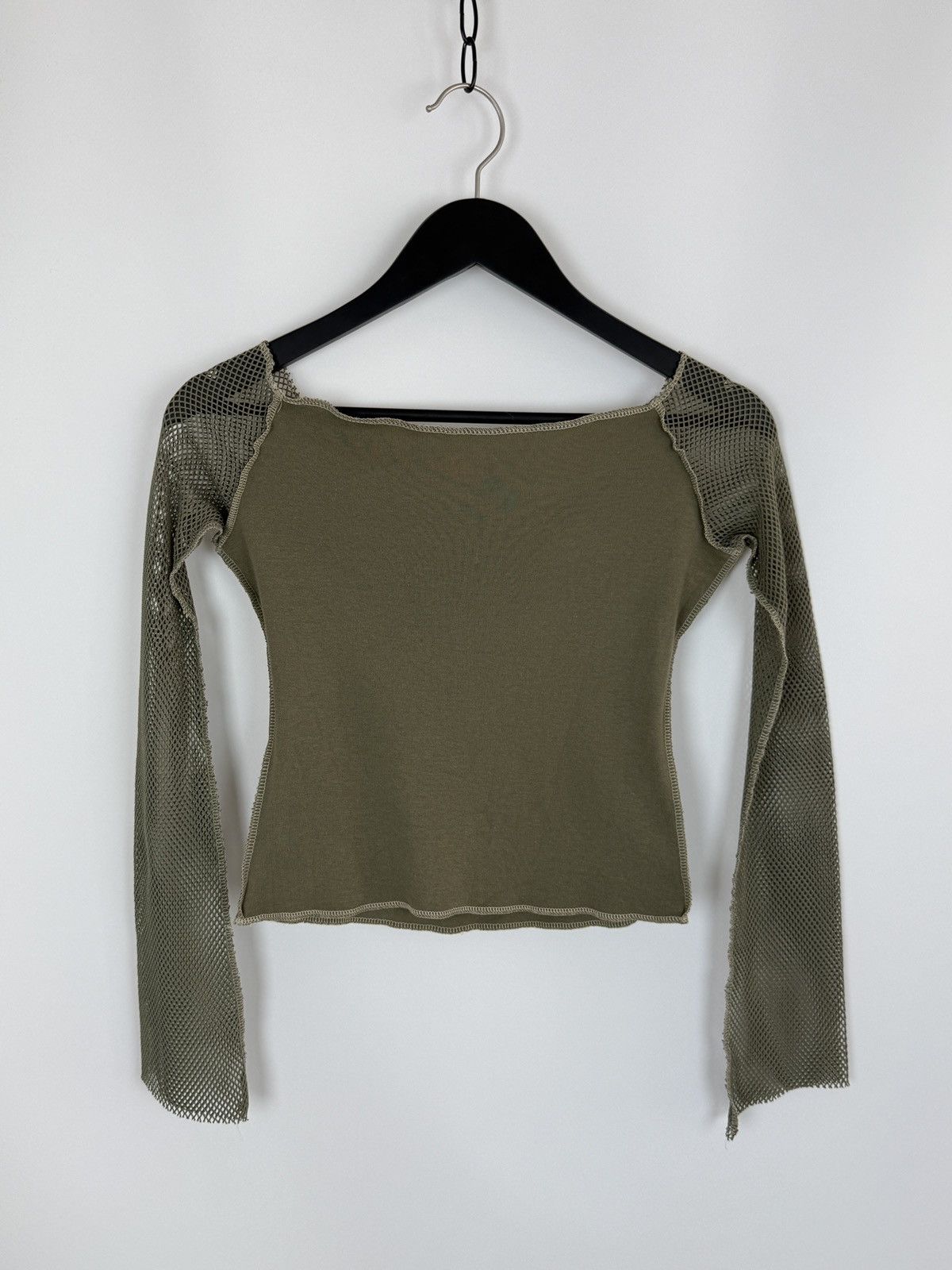 Vintage Y2K Vintage Military School NJ Mesh Sleeves Cotton Top XS Size XS / US 0-2 / IT 36-38 - 8 Thumbnail