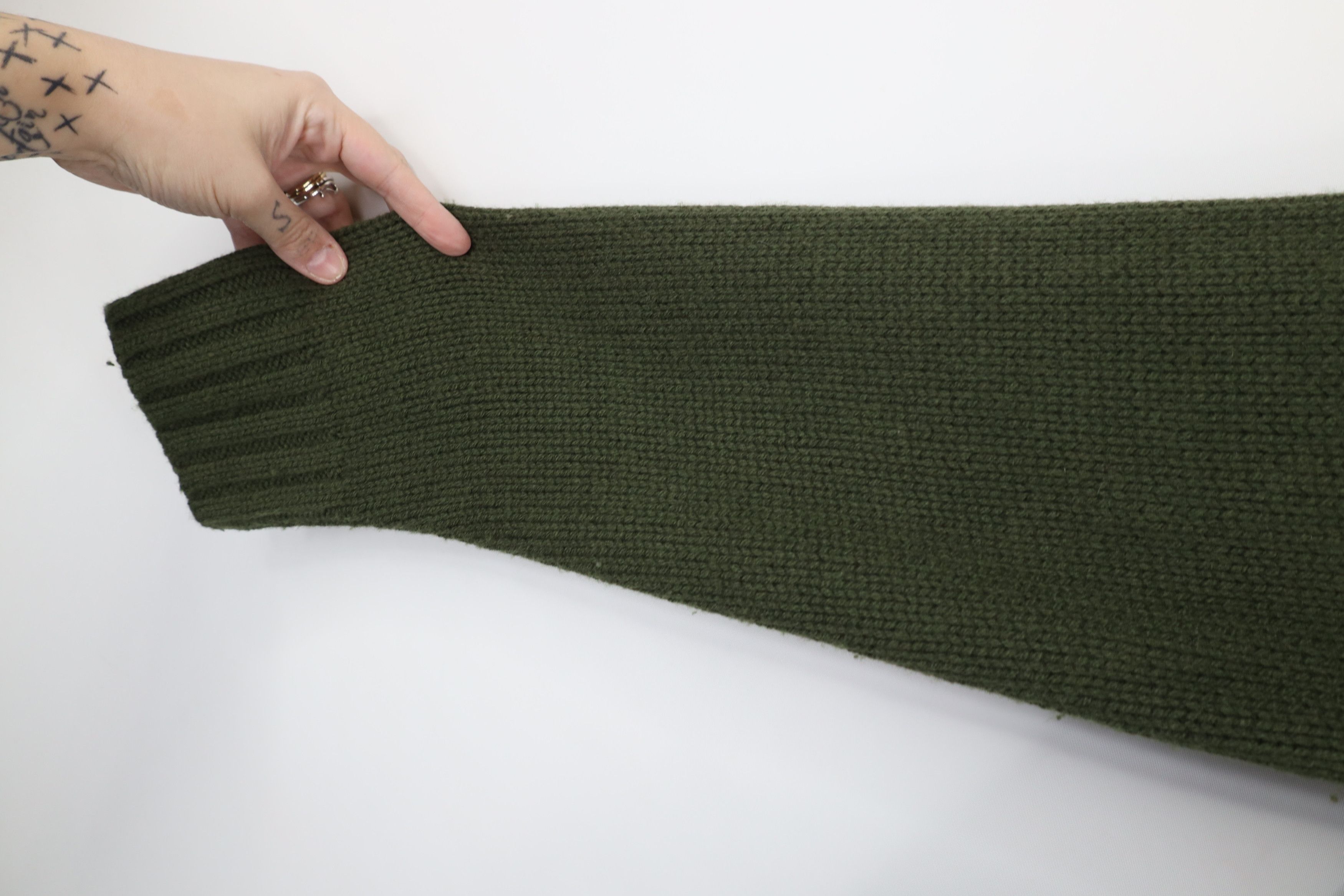 J.Crew × Vintage Vintage J Crew Chunky Knit Lambswool Henley Sweater Green Size US S / EU 44-46 / 1 - 7 Thumbnail