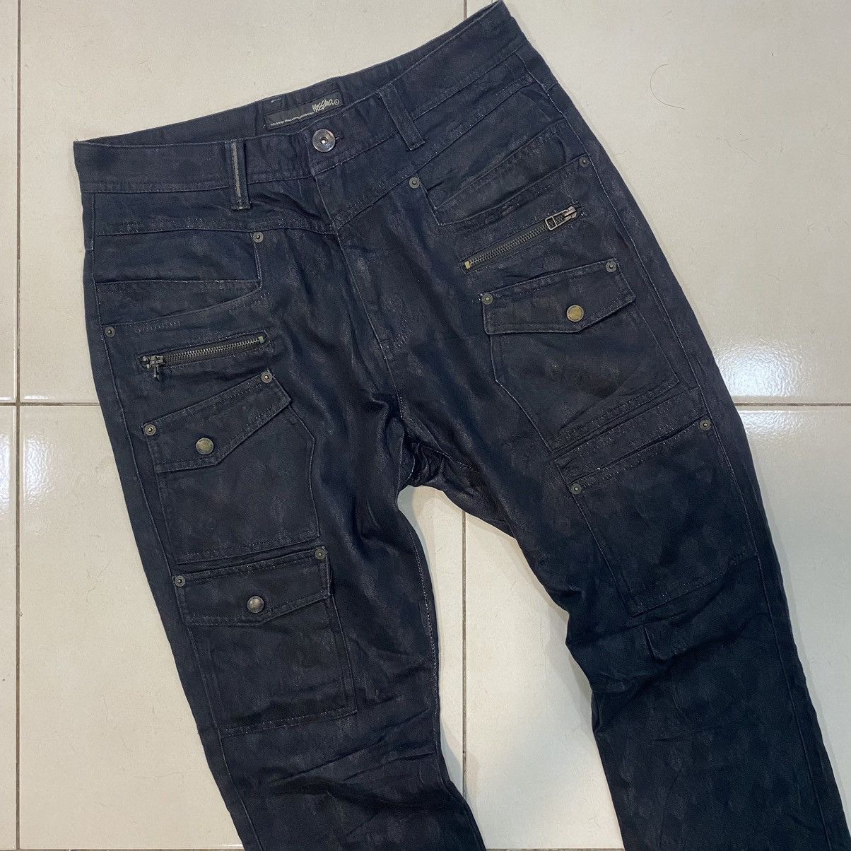 image of Avant Garde x Mossimo Massimo Checked Multi Pocket Skinny Pant in Black, Men's (Size 33)