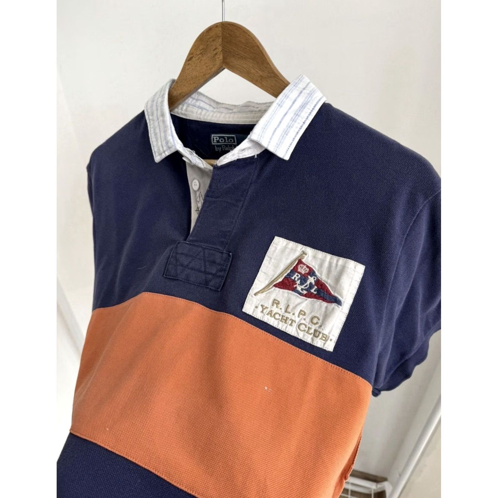 Ralph Lauren VINTAGE Polo Ralph Lauren Yacht Club Rugby Polo T-Shirt XL Blue Mens T-Shirt 90s Polo Ralph Lauren Shirt Rugby USA Streetwear Size US XL / EU 56 / 4 - 4 Thumbnail