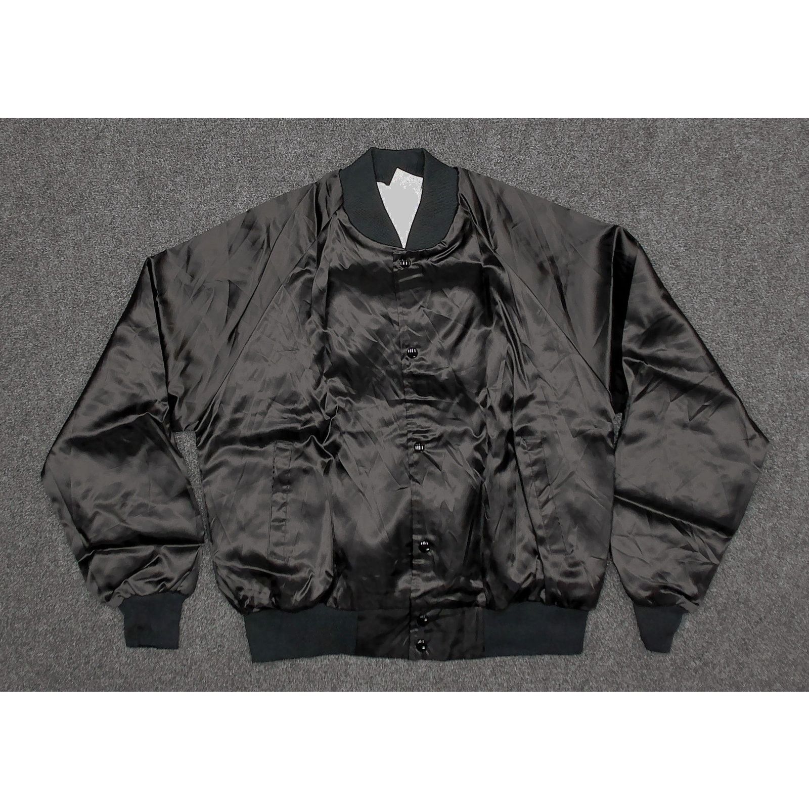 Auburn Sportswear Auburn Sportswear Vintage 90s Boxy Black Satin Bomber Jacket Size US XL / EU 56 / 4 - 3 Thumbnail