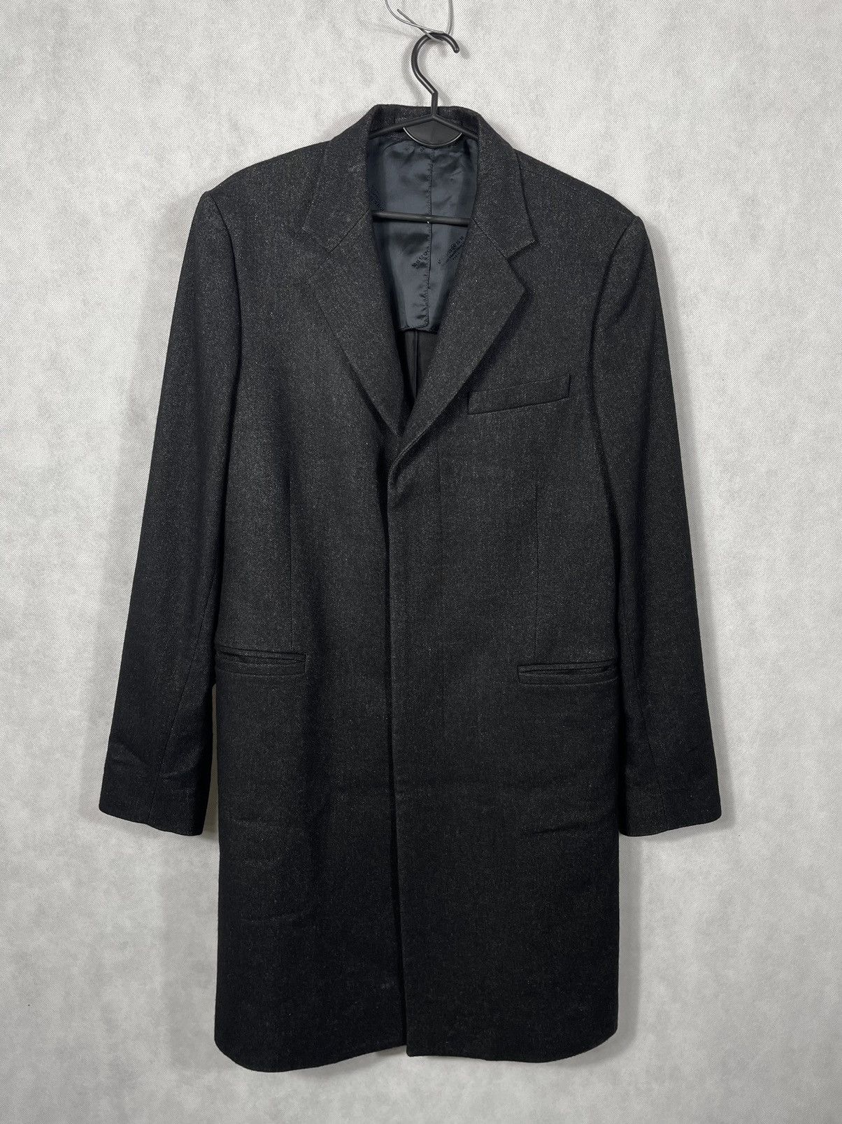 Designer × Maison Margiela Black Wool And Lino Blend Button Ups Maison Margiela Coat Size US M / EU 48-50 / 2 - 1 Thumbnail