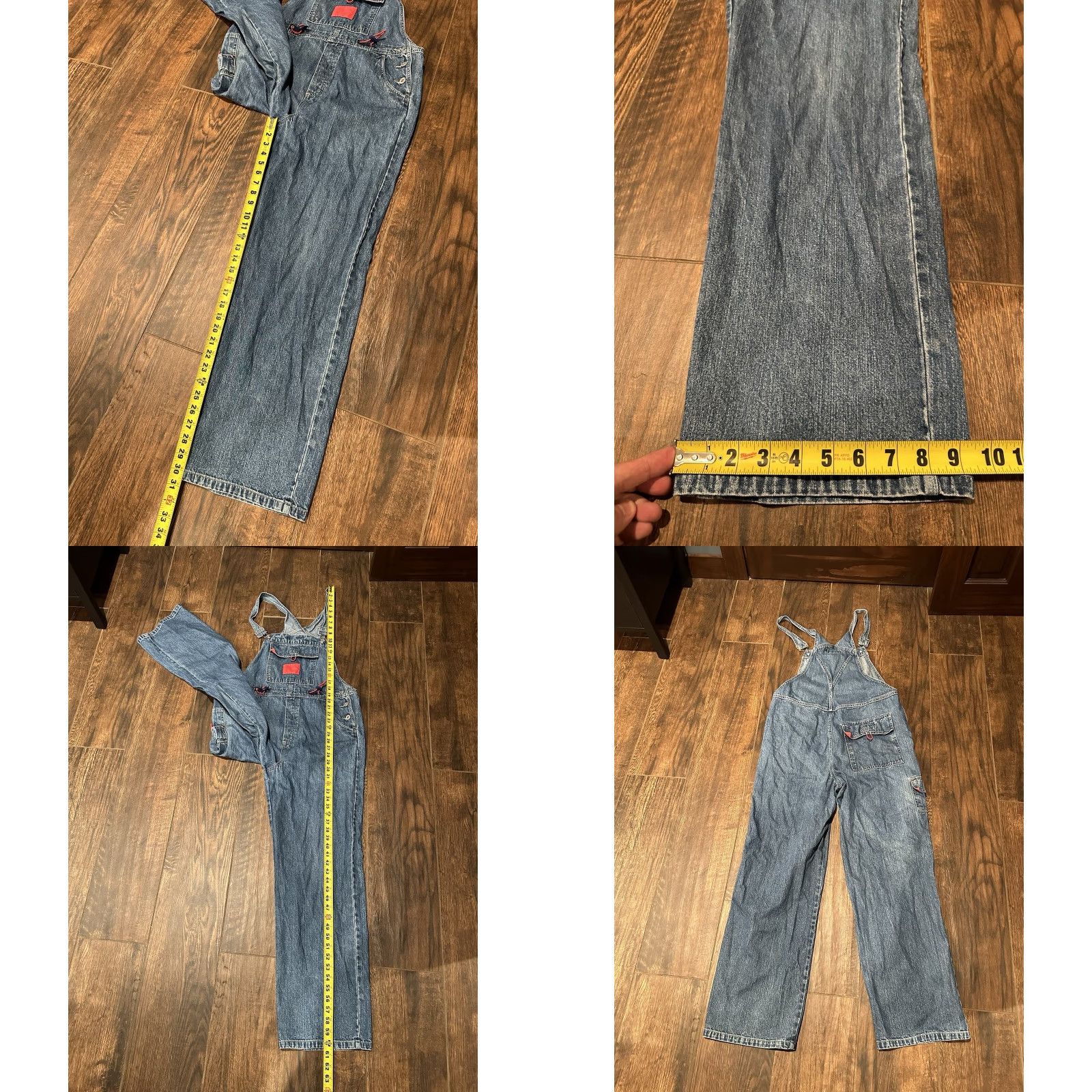 Equipment VINTAGE BUM Equipment Bib Overalls Denim Blue 90s Women's M Medium Jeans Cargo Pocket 5-Pocket Design Buckle Button Size 32" / US 10 / IT 46 - 8 Thumbnail