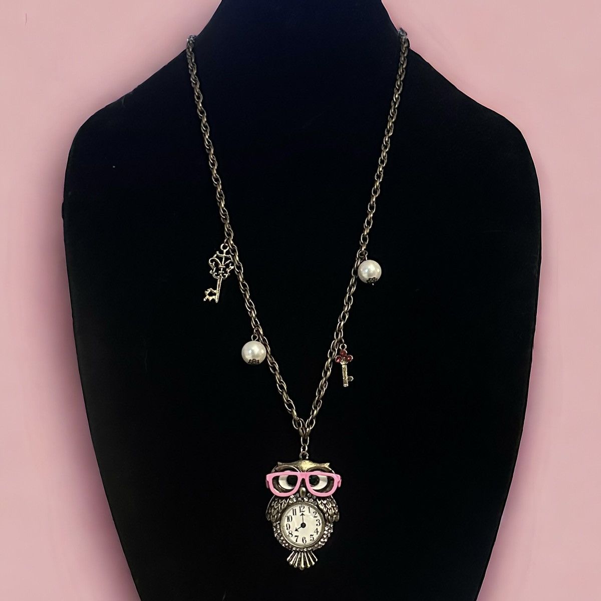 Other Bronze tone faux watch owl pendant necklace Size ONE SIZE - 1 Thumbnail
