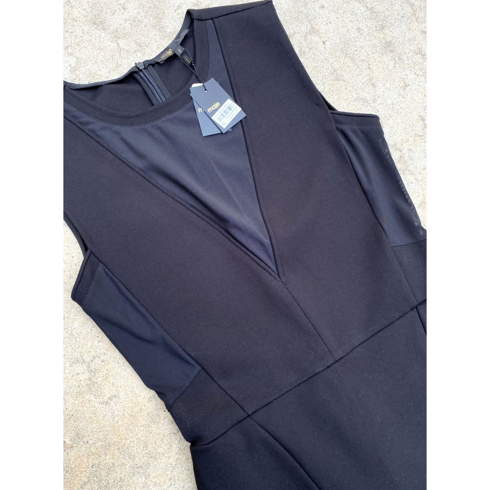 Maje MAJE Women's Designer Robe Structure Black Cocktail Dress Size XS / US 0-2 / IT 36-38 - 4 Thumbnail
