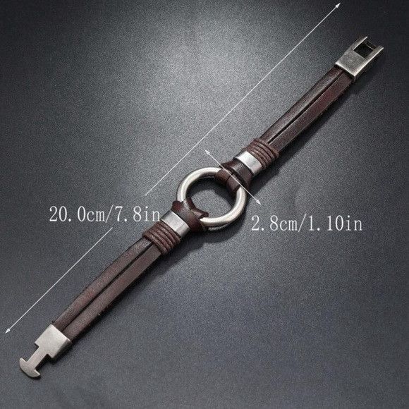 Other Men Rock Style Metallic Ring Simple Bracelet Size ONE SIZE - 5 Thumbnail