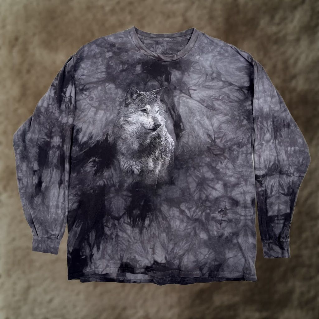 The Mountain VINTAGE The Mountain Wolf Long Sleeve Shirt Mens XL Gray Graphic Tie Dye Nature Shirt Size US XL / EU 56 / 4 - 1 Thumbnail