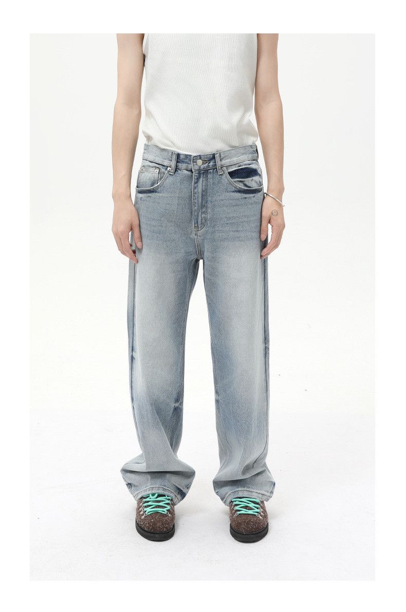 Japanese Brand × Jean Japanese retro distressed straight loose washed jeans Size US 32 / EU 48 - 1 Thumbnail