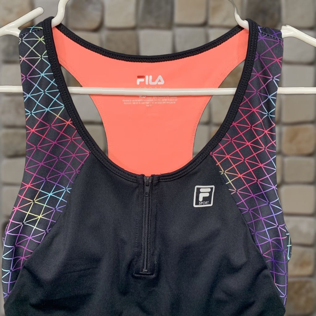 Fila FILA Sport Athletic Top Women XS Black Multi-Color Racerback Tank Top Size XS / US 0-2 / IT 36-38 - 1 Thumbnail