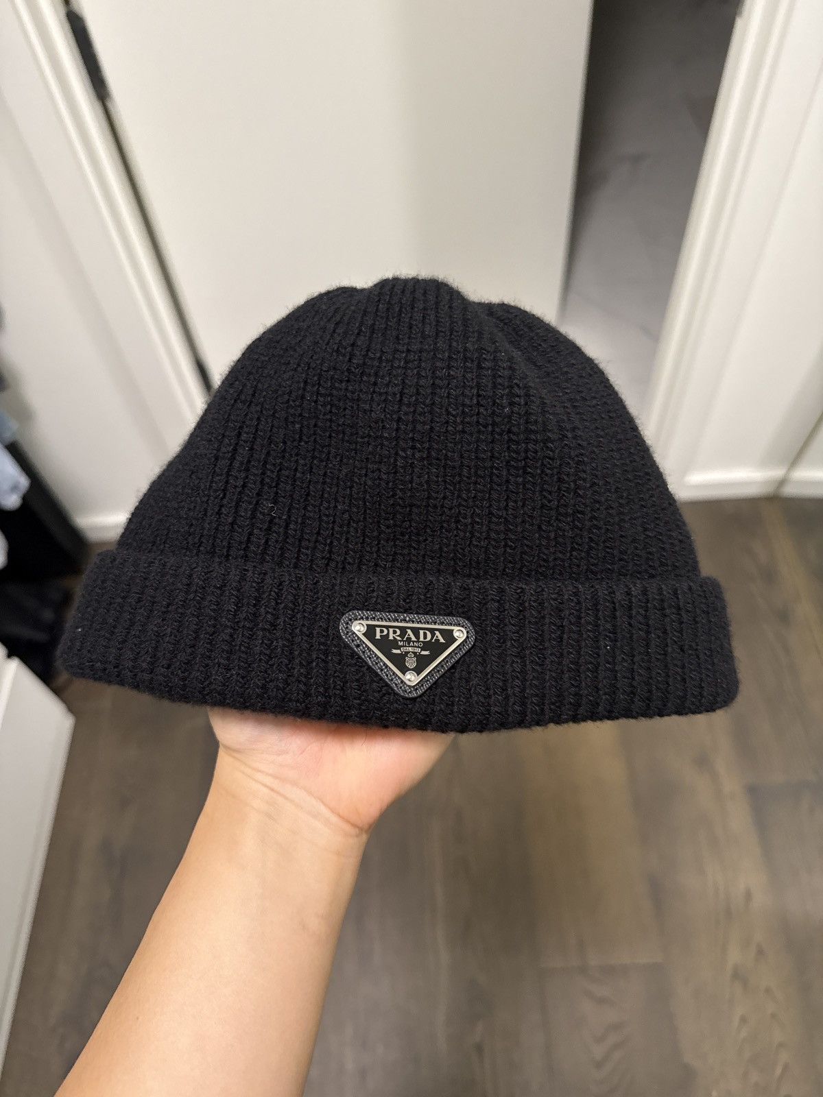 Prada Prada beanie wool black Size ONE SIZE - 1 Thumbnail