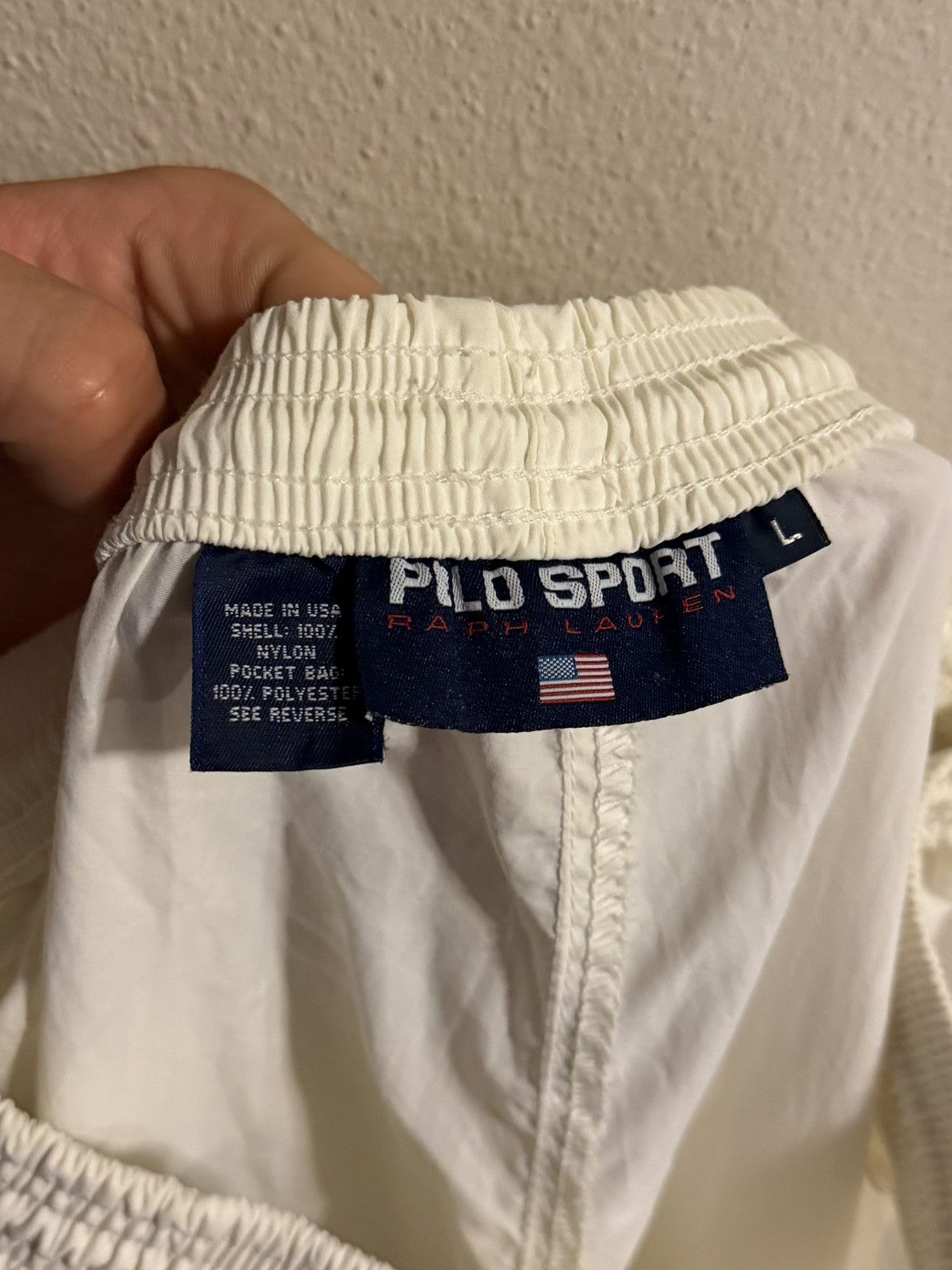 Polo Ralph Lauren vtg 90s made in usa polo sport blank white nylon track pants Size US 32 / EU 48 - 3 Thumbnail